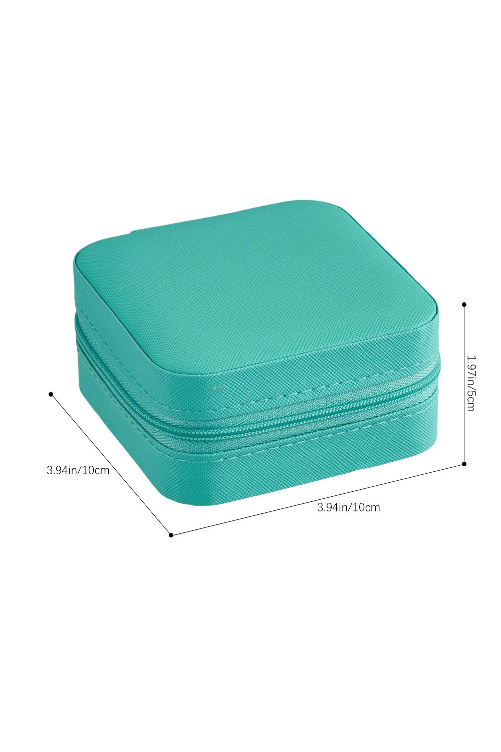 SHEONLY Blue Compact Portable PU Leather Jewellery Box image 5