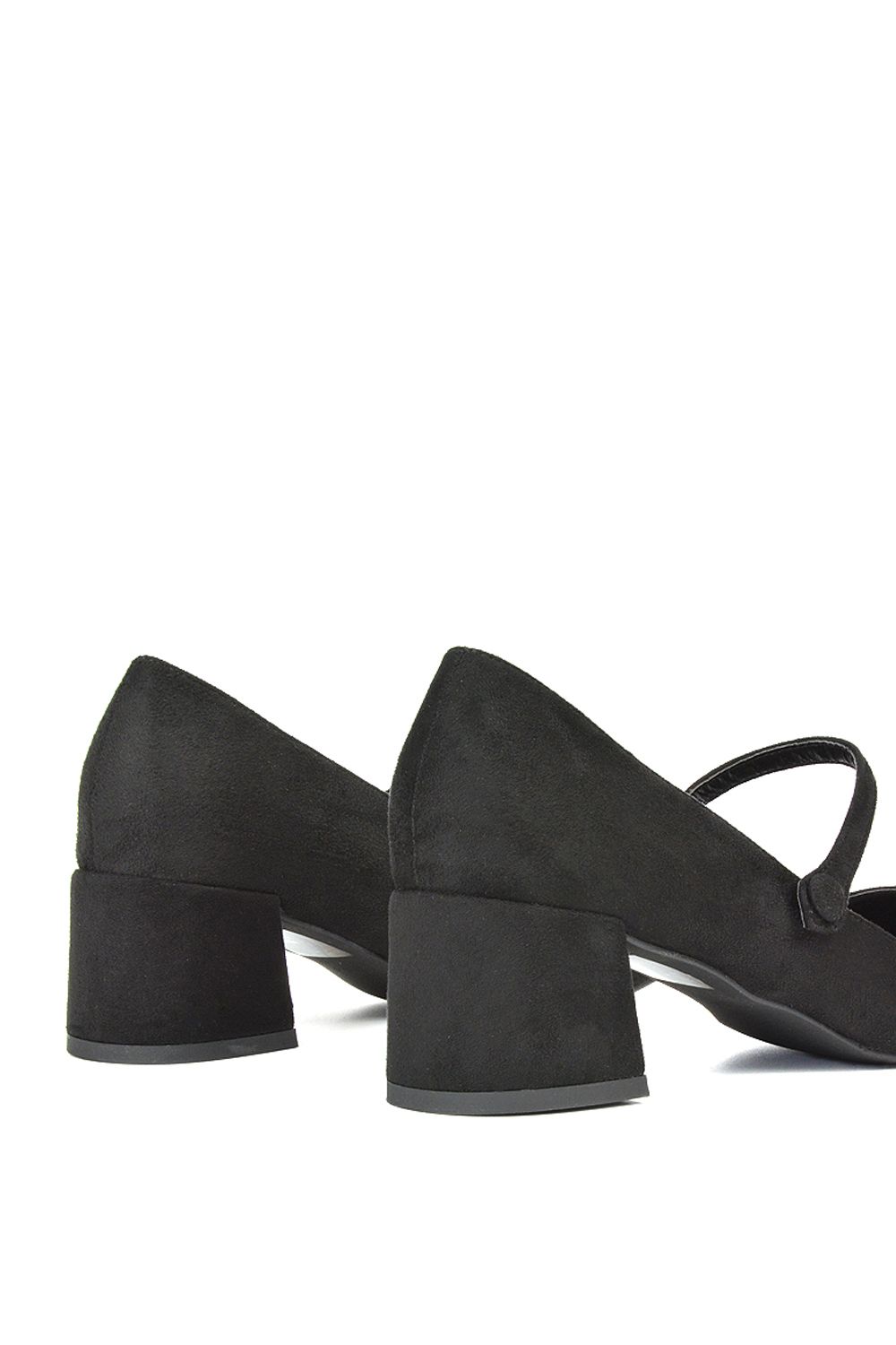 XY London 'Leneka' Low Block Heel Slip On Court Shoes With Front Strap image 4