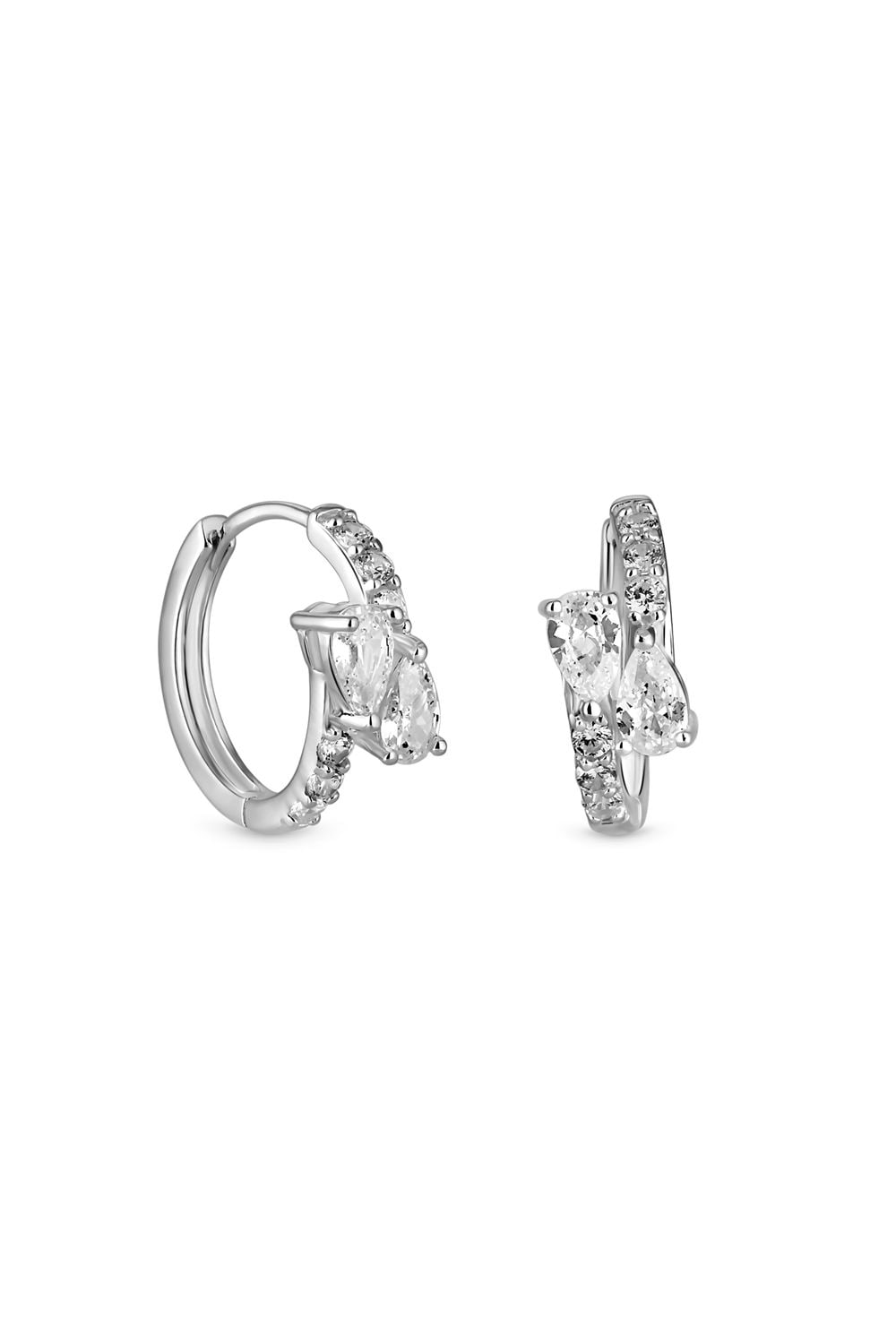 Simply Silver Sterling Silver 925 Cubic Zirconia Mini Hoop Earrings image 1