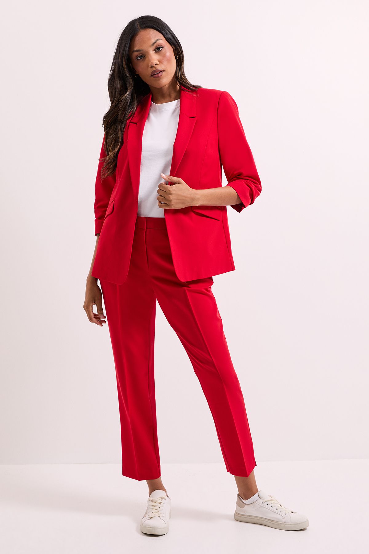 Dorothy Perkins Ruched Sleeve Blazer Red image 2