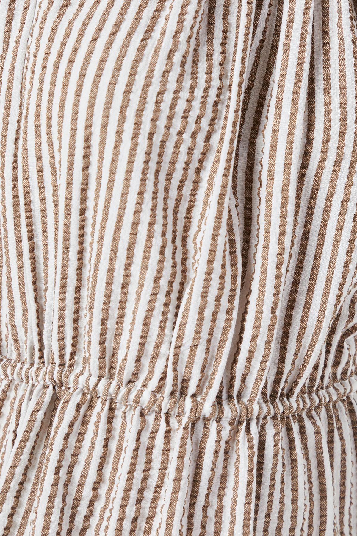 Principles Brown Stripe Gathered Tie Waist Midi Dress Brown image 5