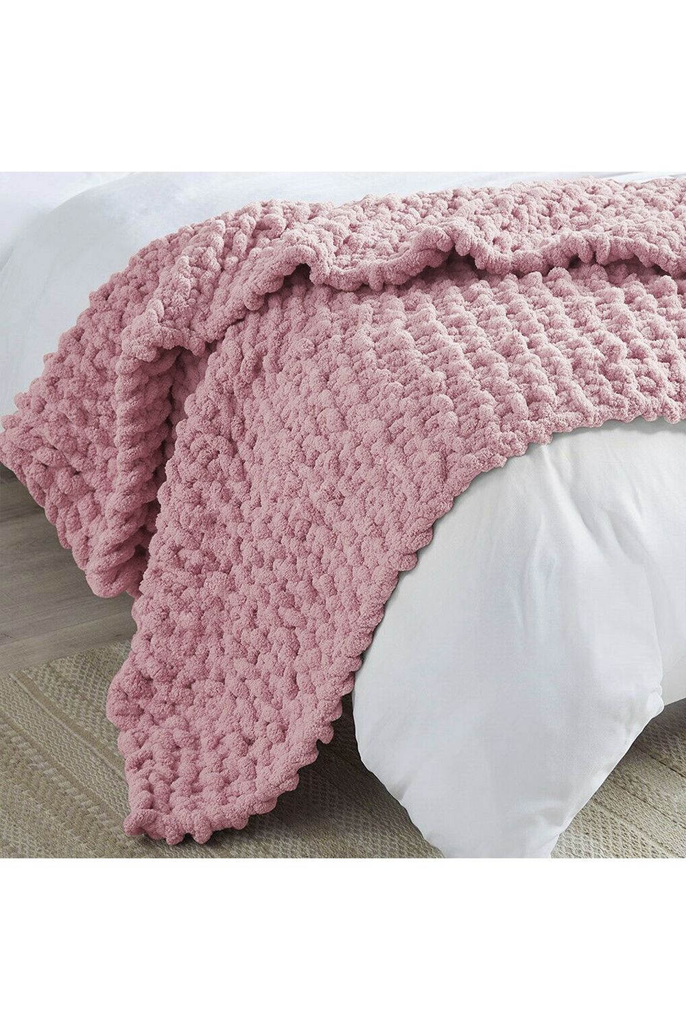 Living and Home Chunky Knit Throw Blanket 100x150cm image 2