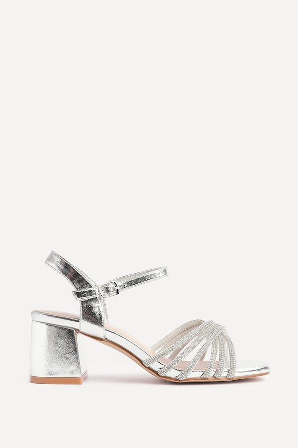 Linzi Strictly Wide Fit Silver Block Heel