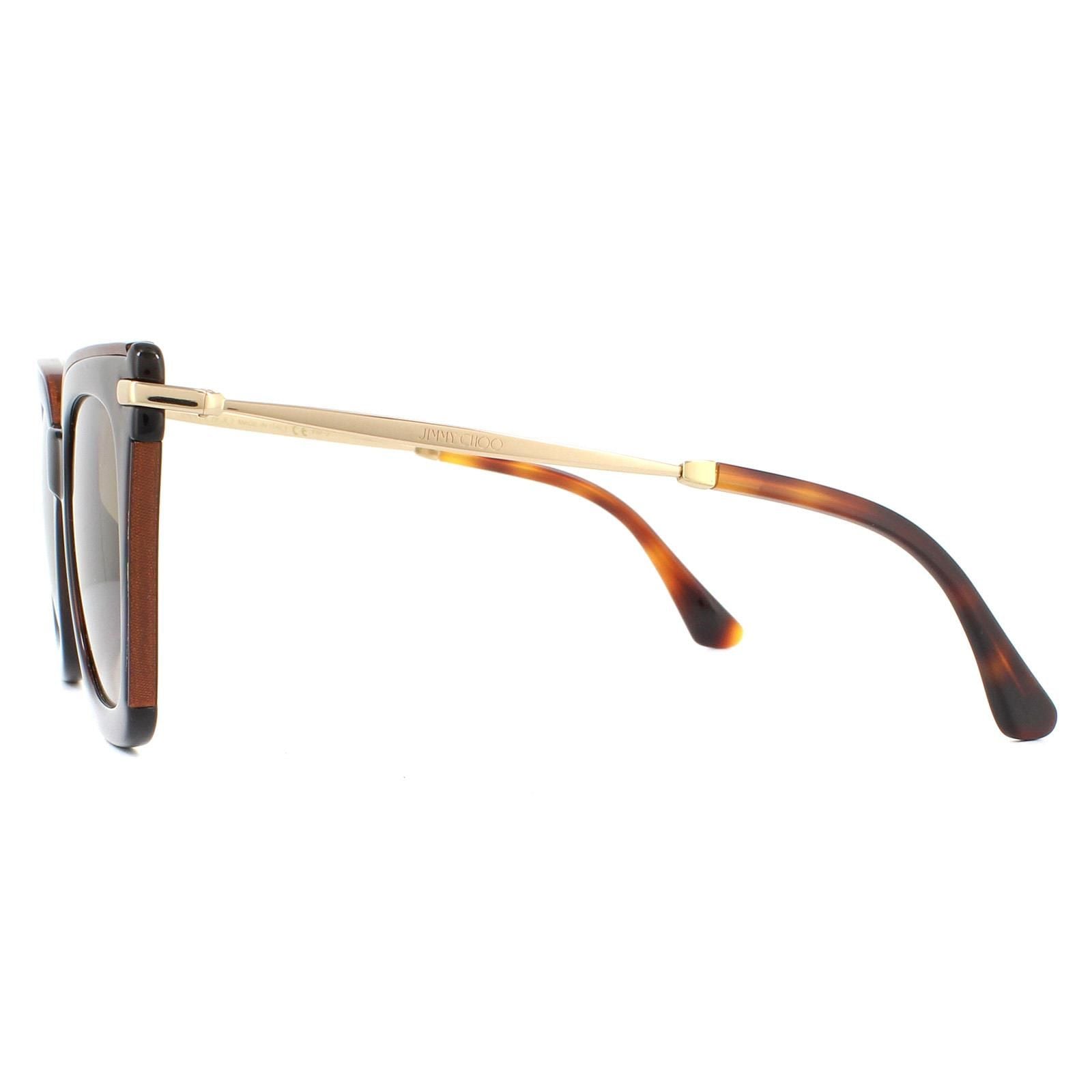 Jimmy Choo Square Glitter Havana Brown Gradient Sunglasses image 3