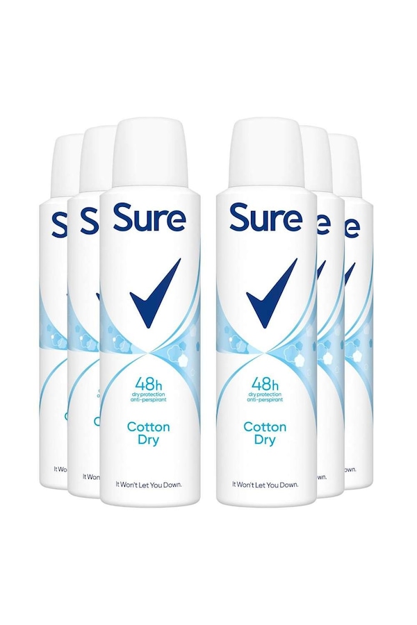 Sure Motion Sense Women Cotton 'Anti Perspirant Deodorant', 6x150ml