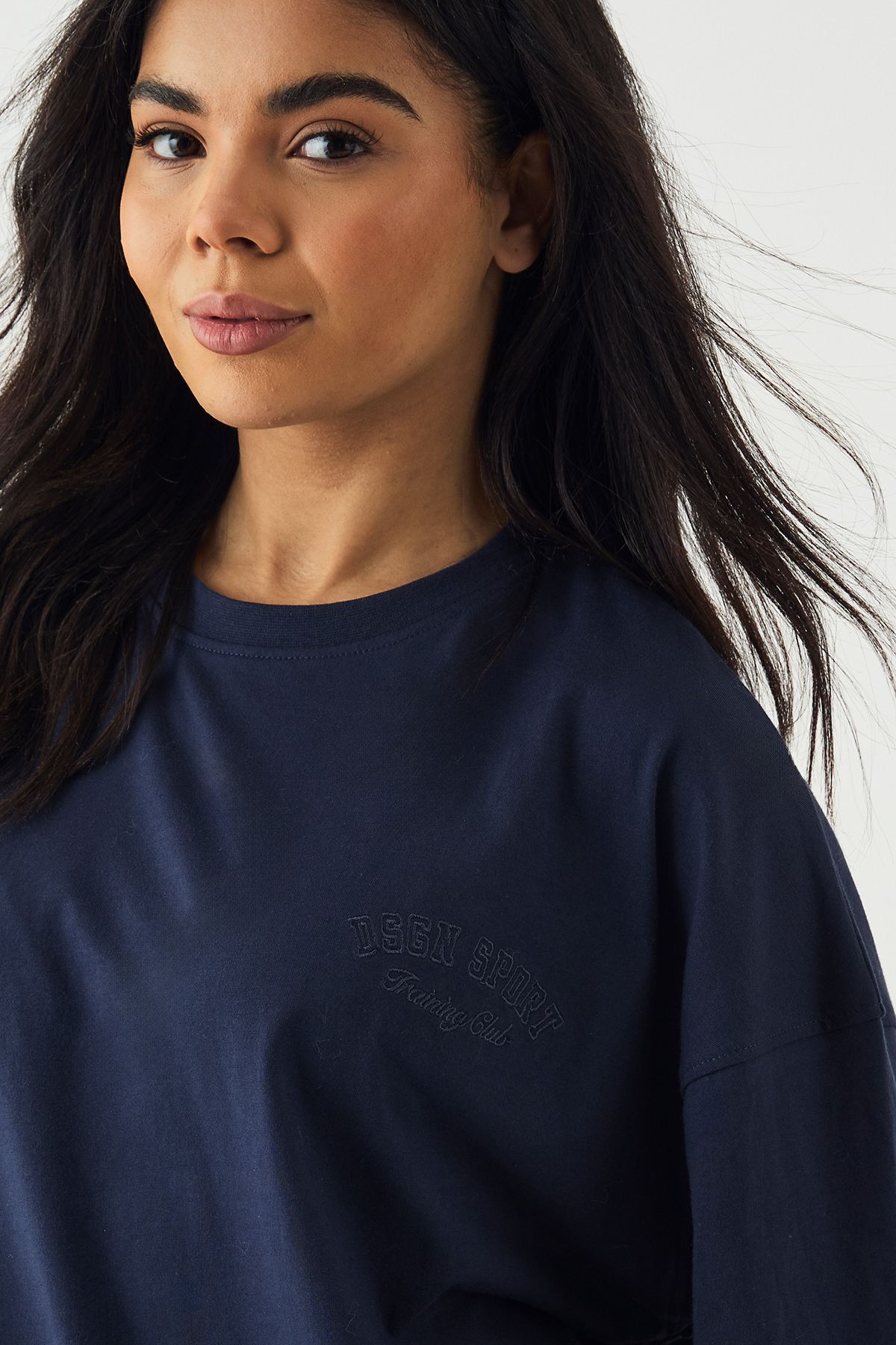DSGN Studio DSGN Studio Sport Training Club Oversized T-Shirt Navy image 4