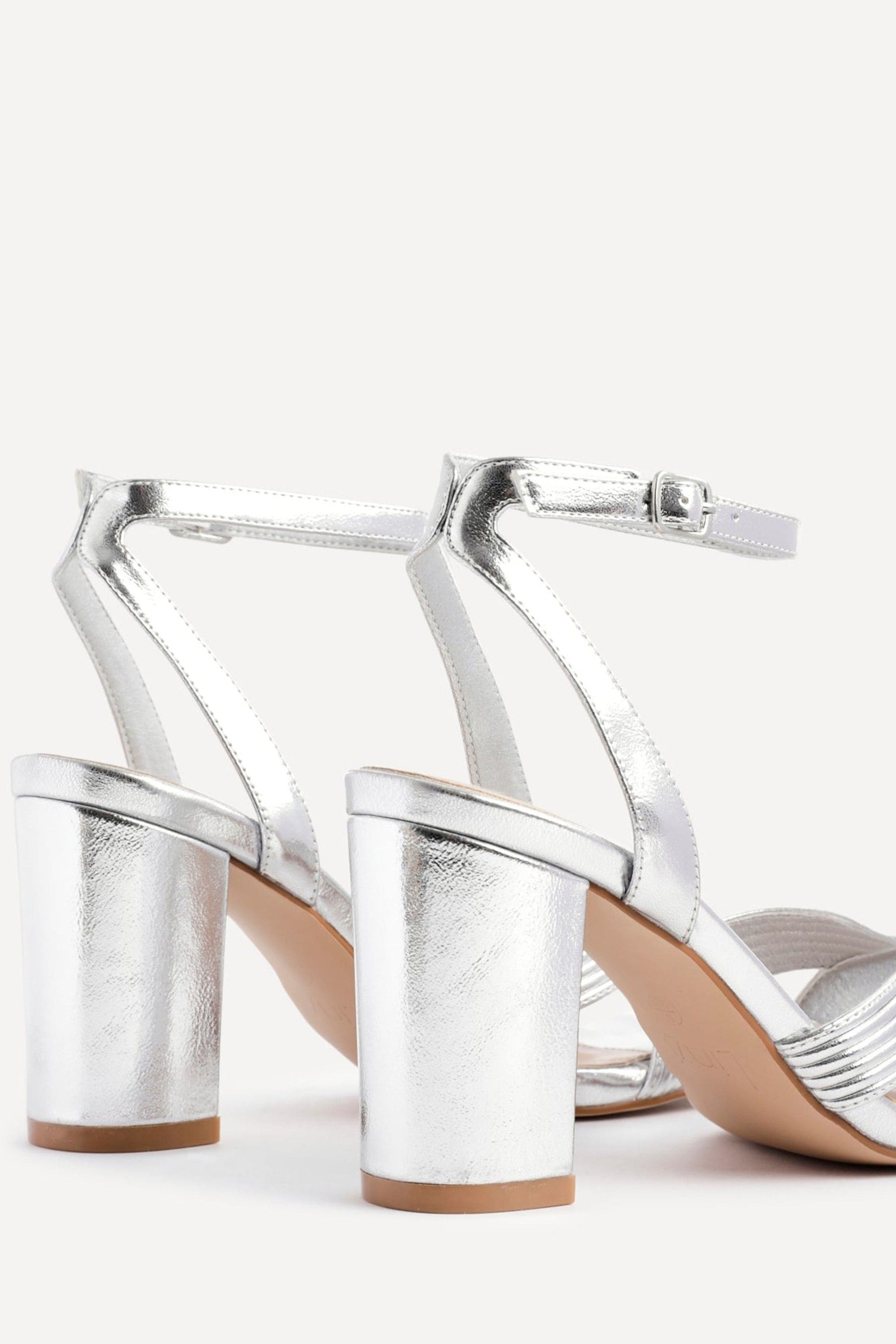 Linzi City Silver Faux Leather Block Heeled Sandal image 5