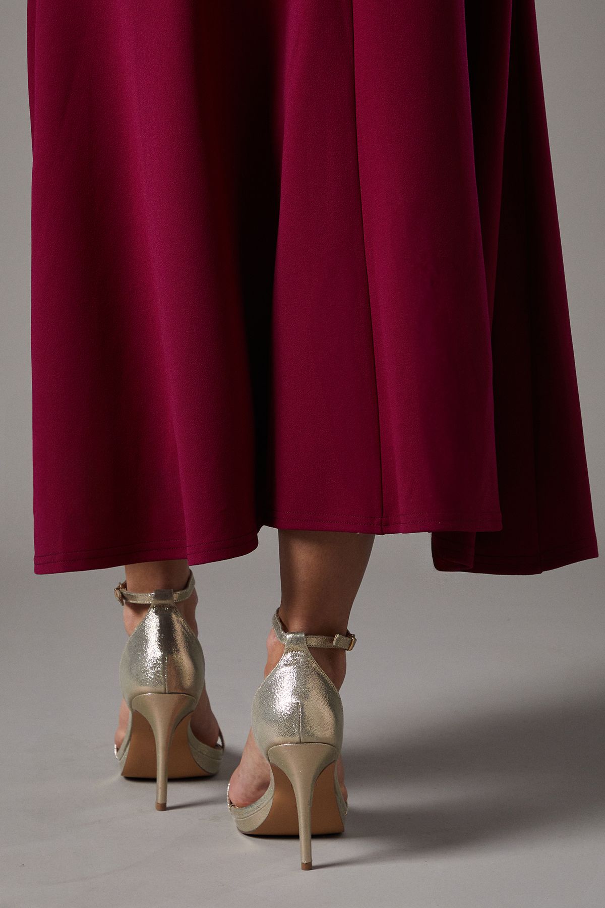 Coast Talia Satin Platform High Heel Sandals Gold image 3