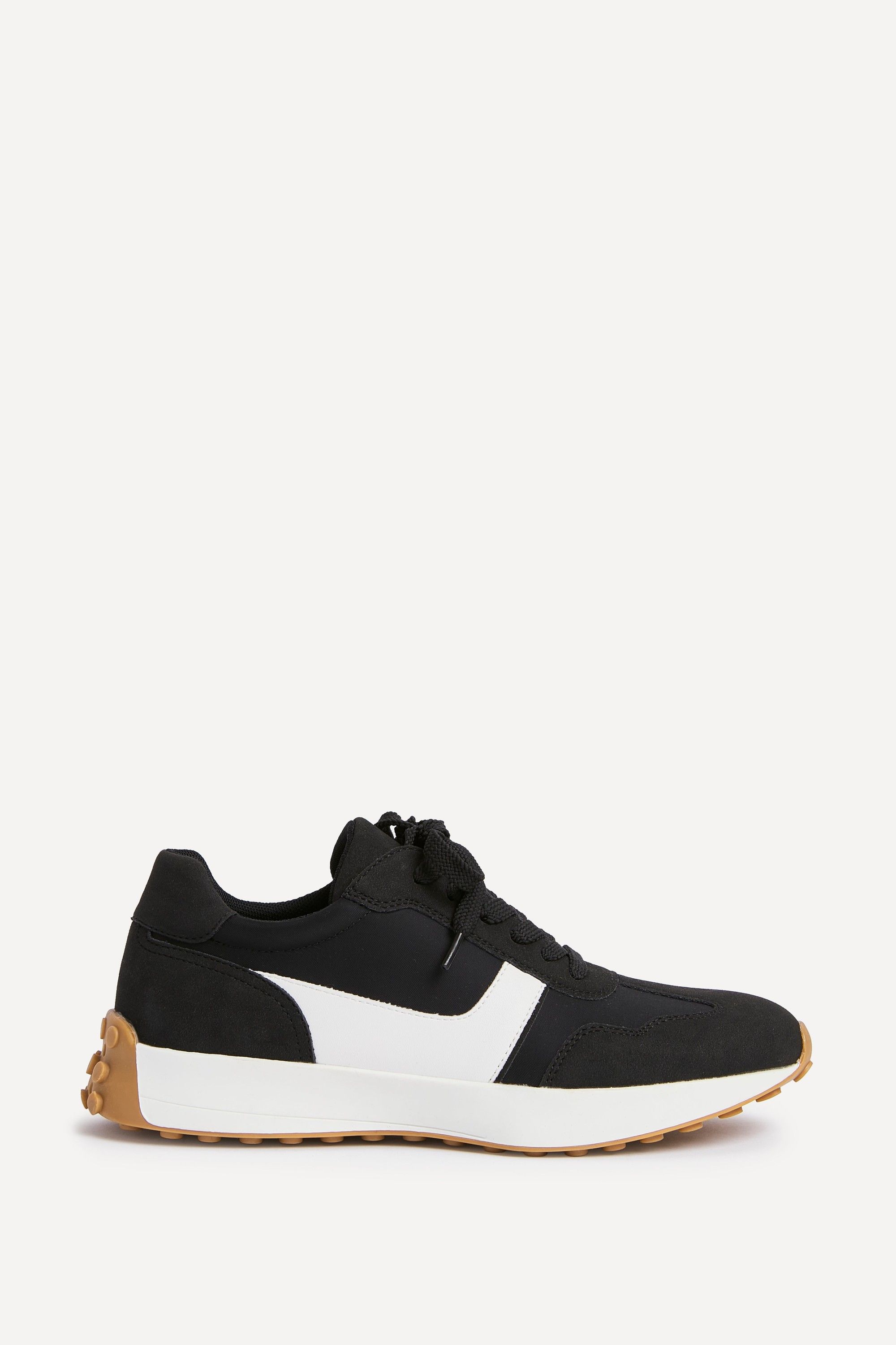 Linzi Hustle Black Suede Mix Sports Trainers