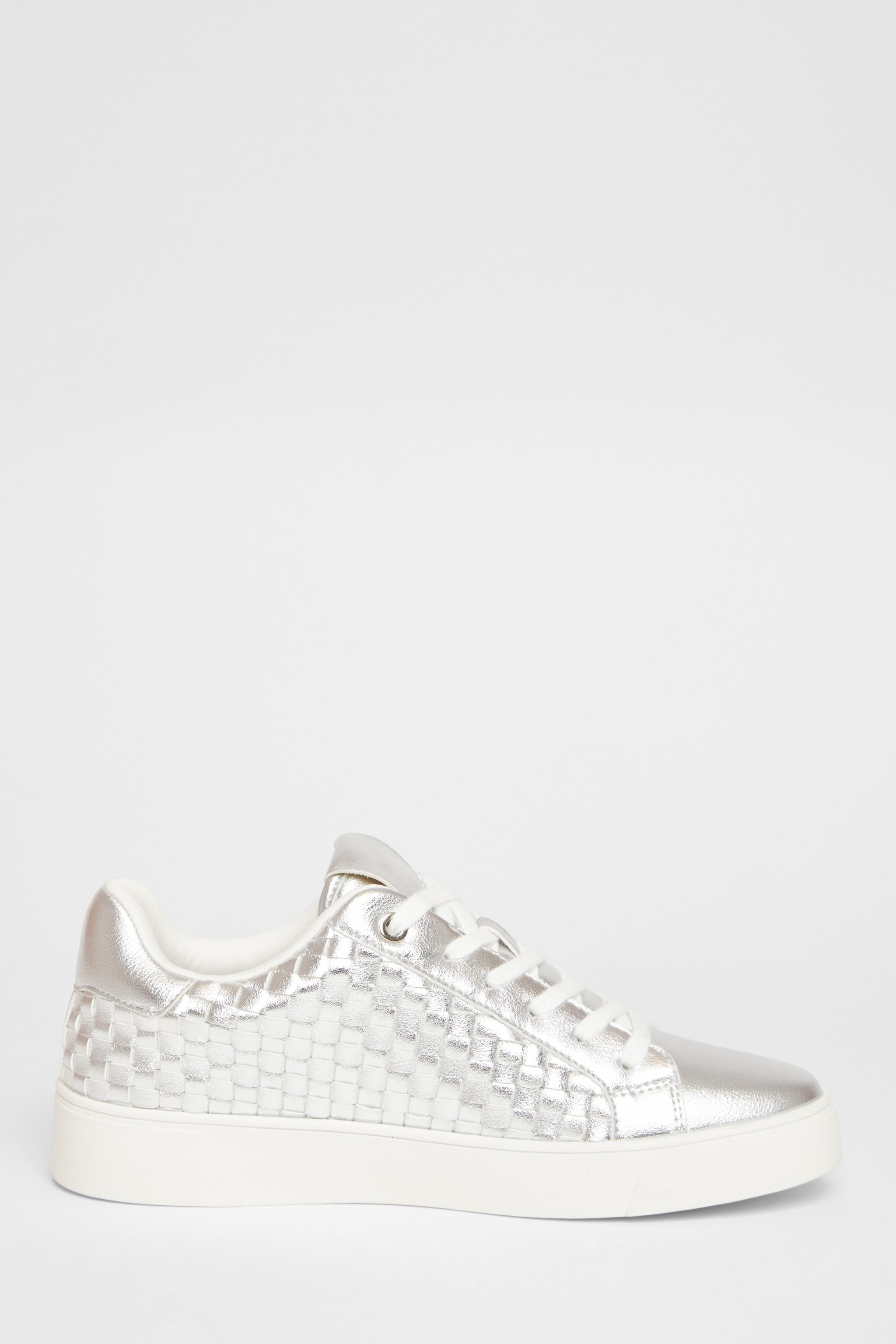 Quiz Silver Woven Trainers image 5
