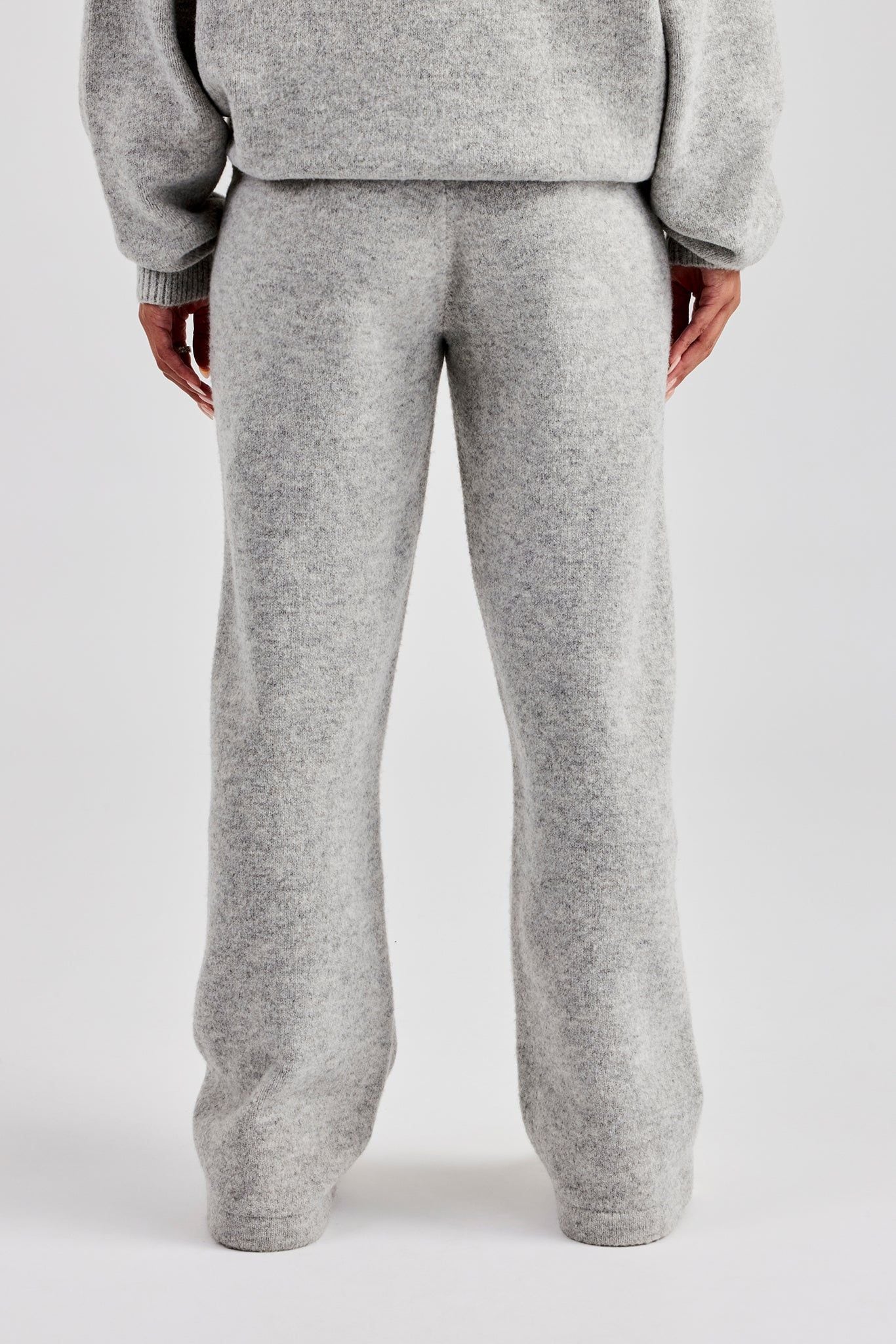 Cernucci Knitted Wide Leg Jogger - Light Grey image 4