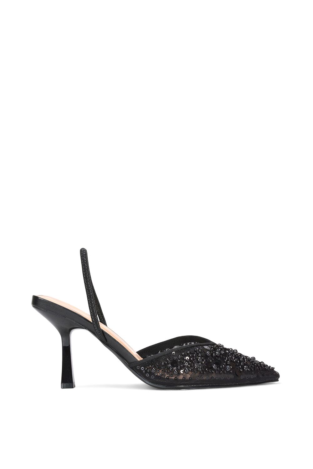 XY London 'Gaynor' Stiletto Heel Slingback Sequin Court Shoes image 1