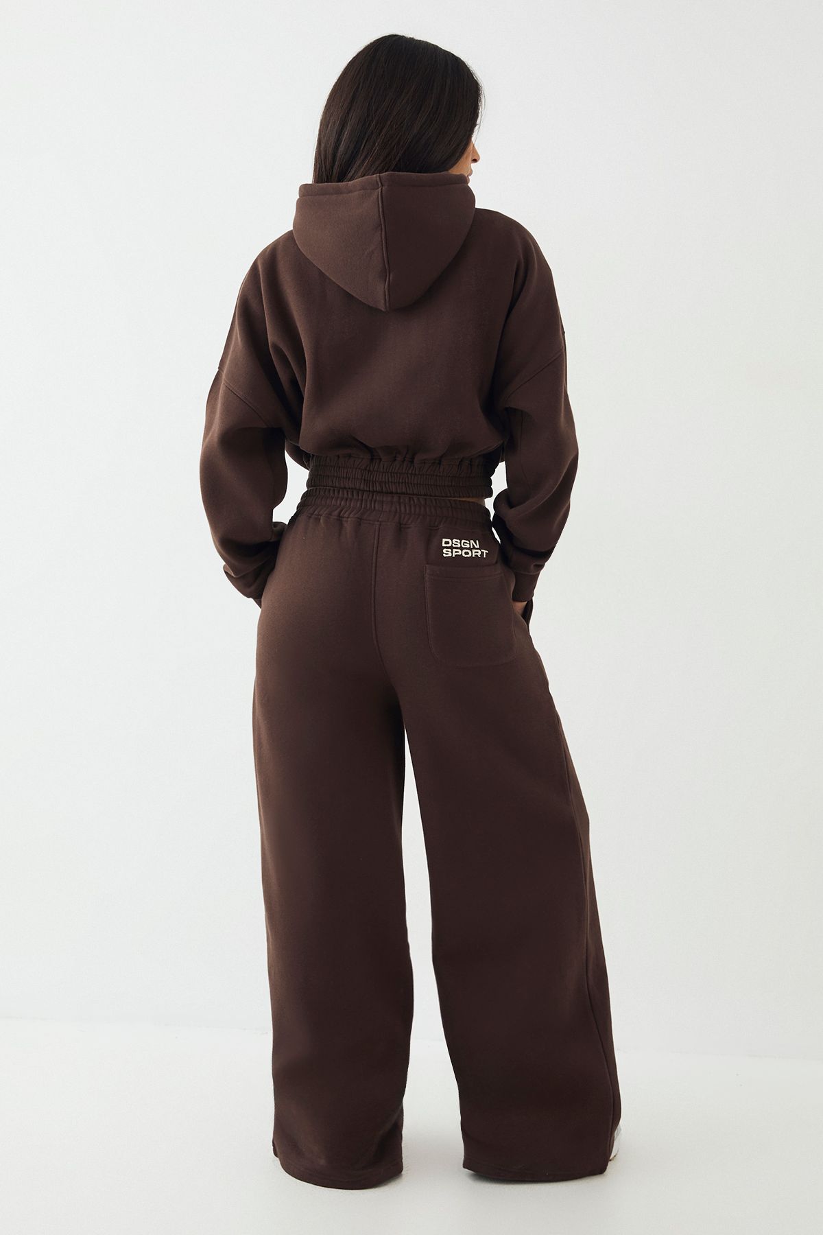 DSGN Studio DSGN Studio Sport Boxy Zip Through Hooded Tracksuit Dark Chocolate image 2