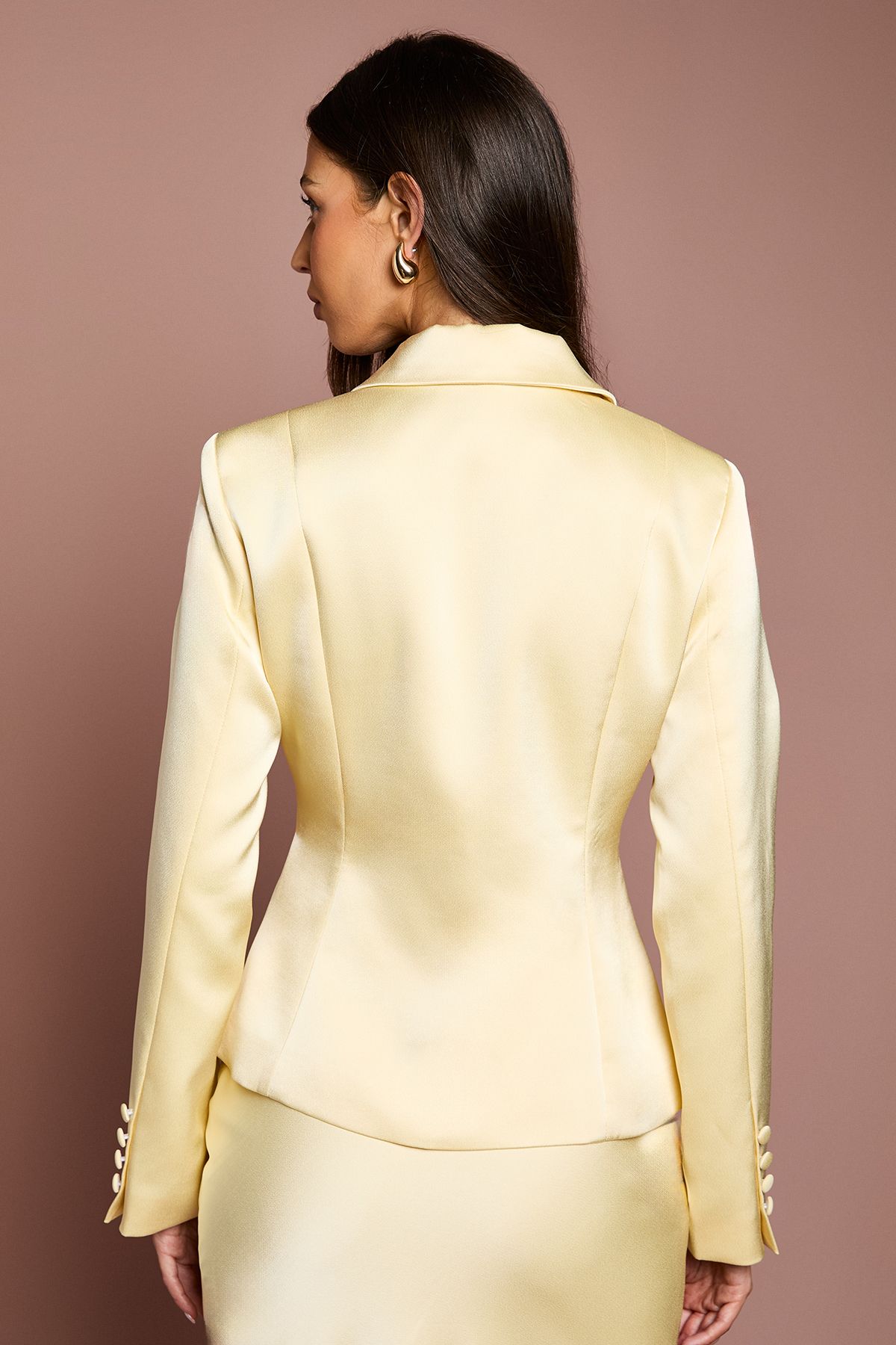 Coast Waisted Jacket With Satin Lapel Lemon image 3