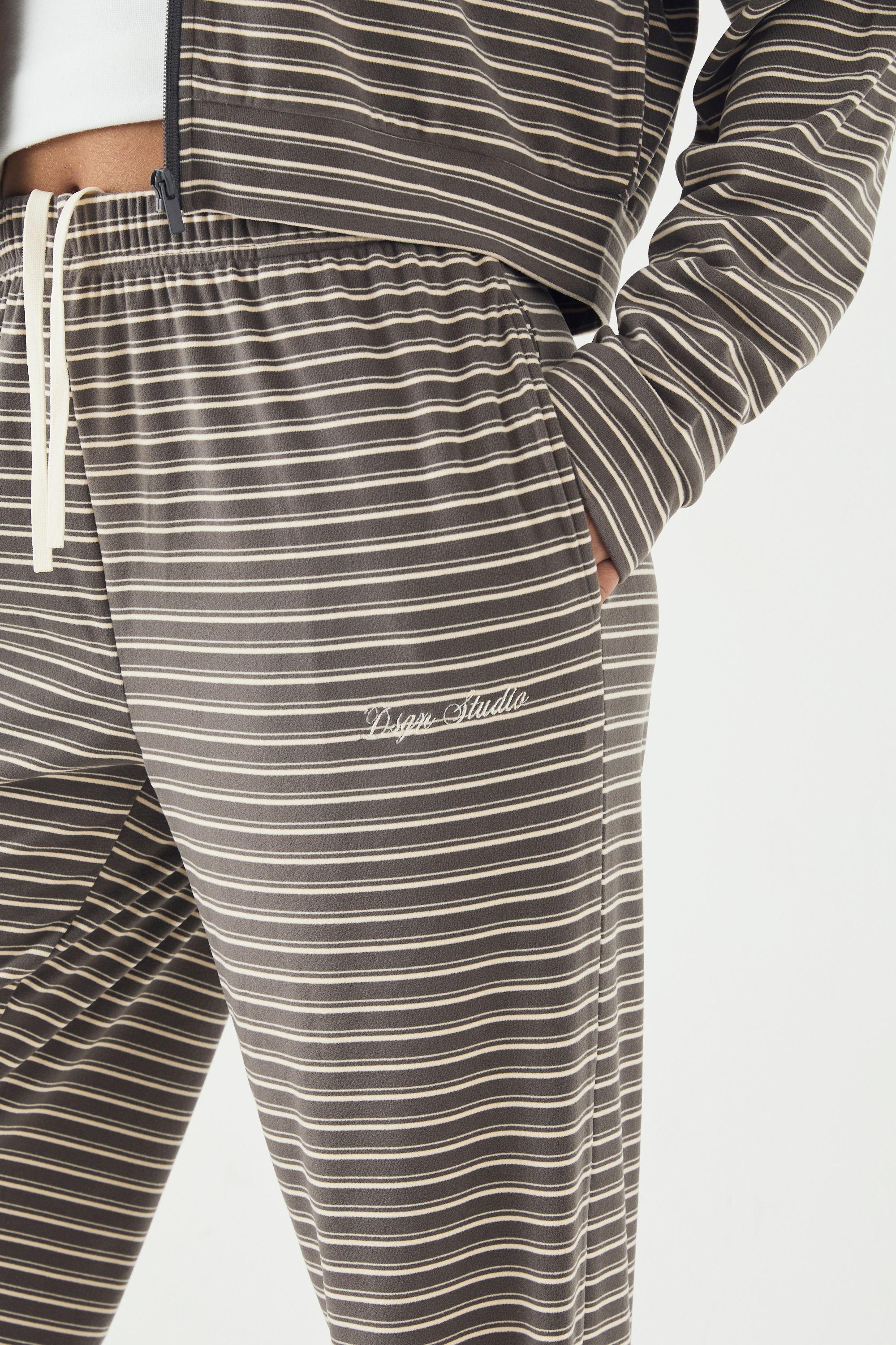 DSGN Studio DSGN Studio Soft Stripe Straight Leg Trouser Charcoal image 4