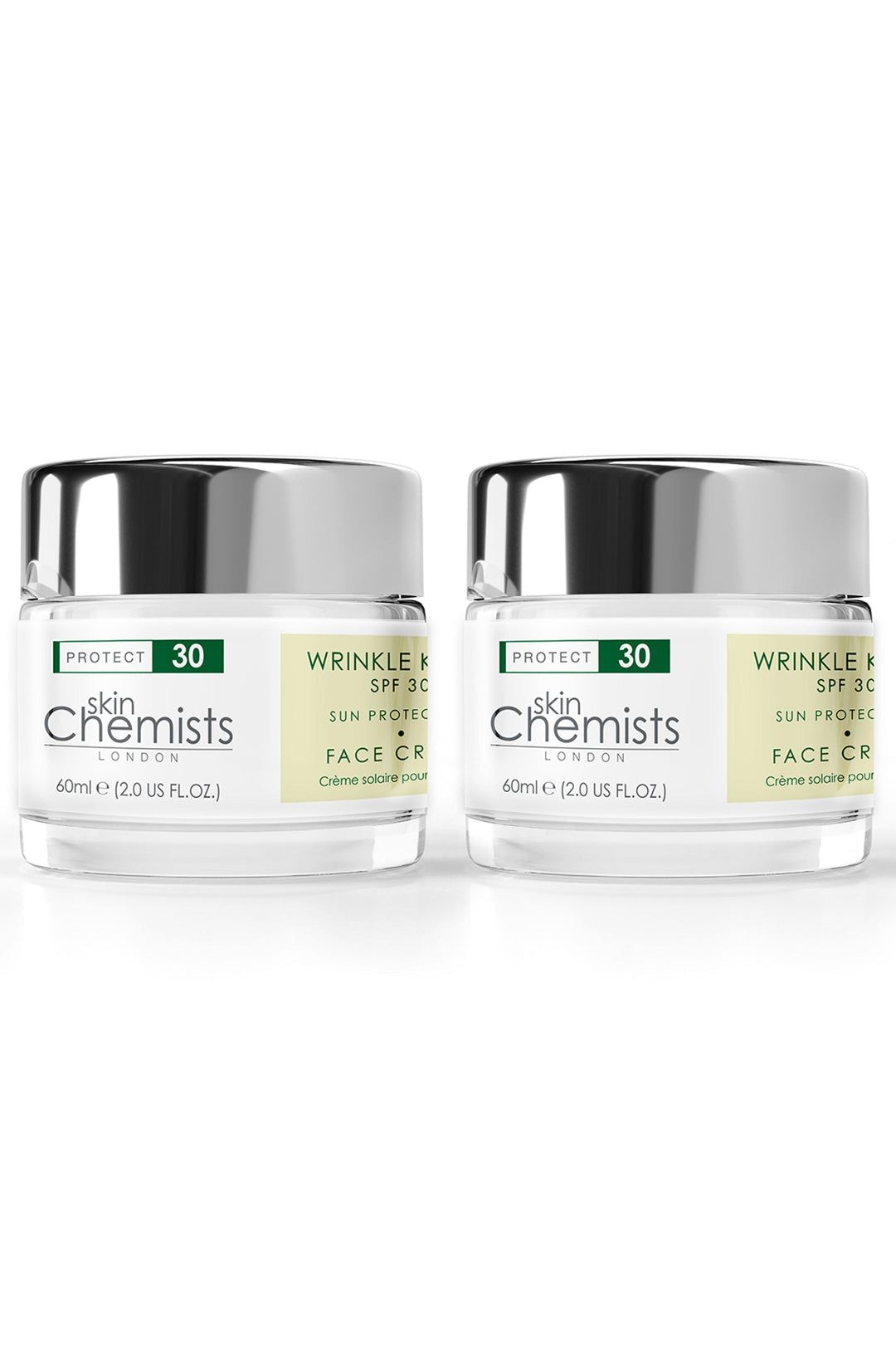skinChemists professional Wrinkle Killer Sun Protection Day Moisturiser SPF 30 60ml x 2 Duo Pack image 1