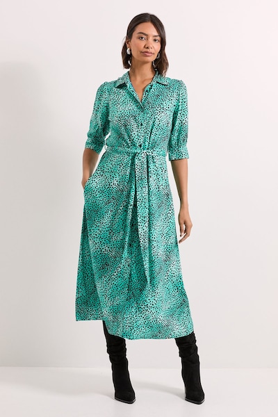 Dorothy Perkins Blue Animal Midi Shirt Dress Animal