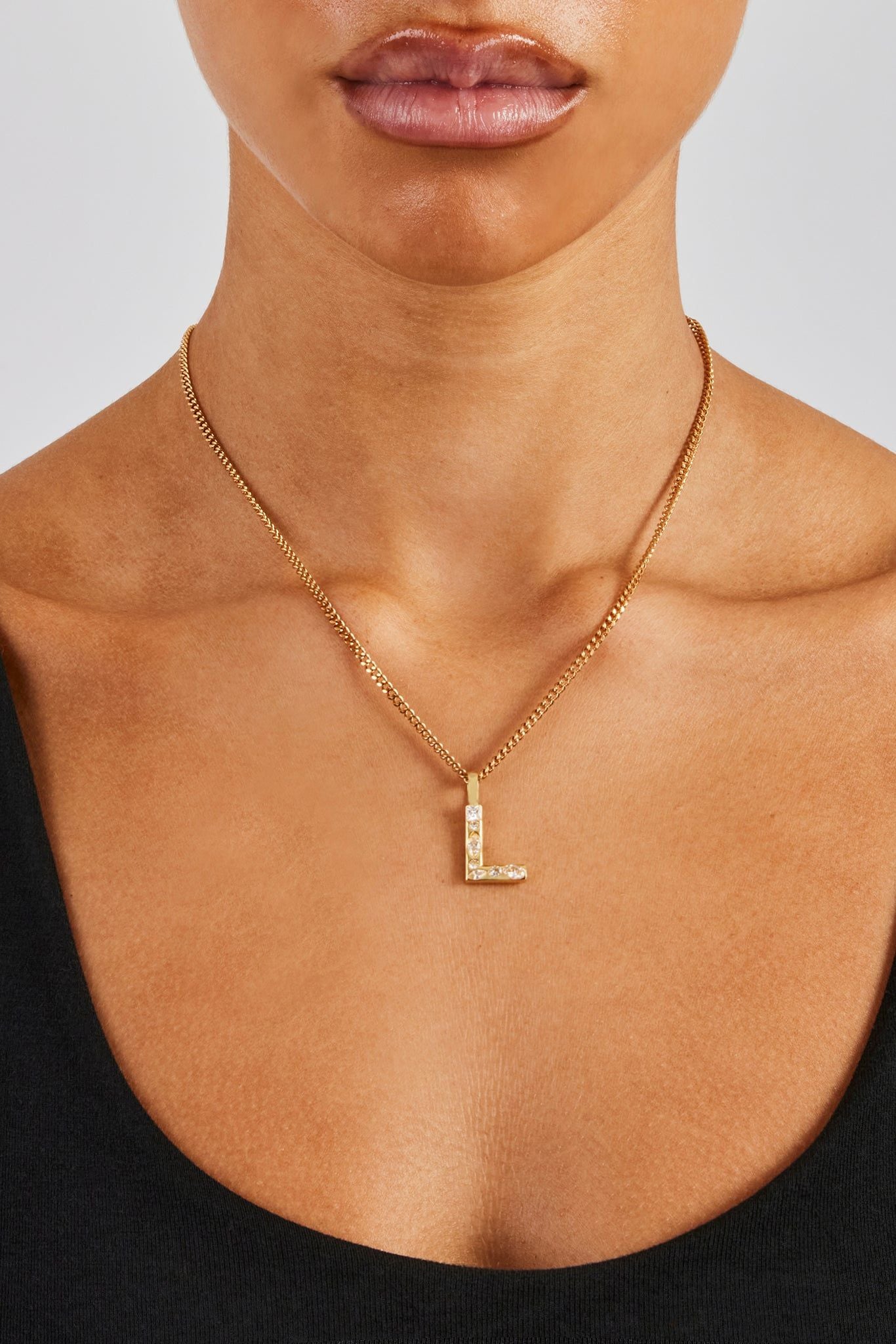 Cernucci Iced Mixed Stone Letter Pendant - 25mm image 8