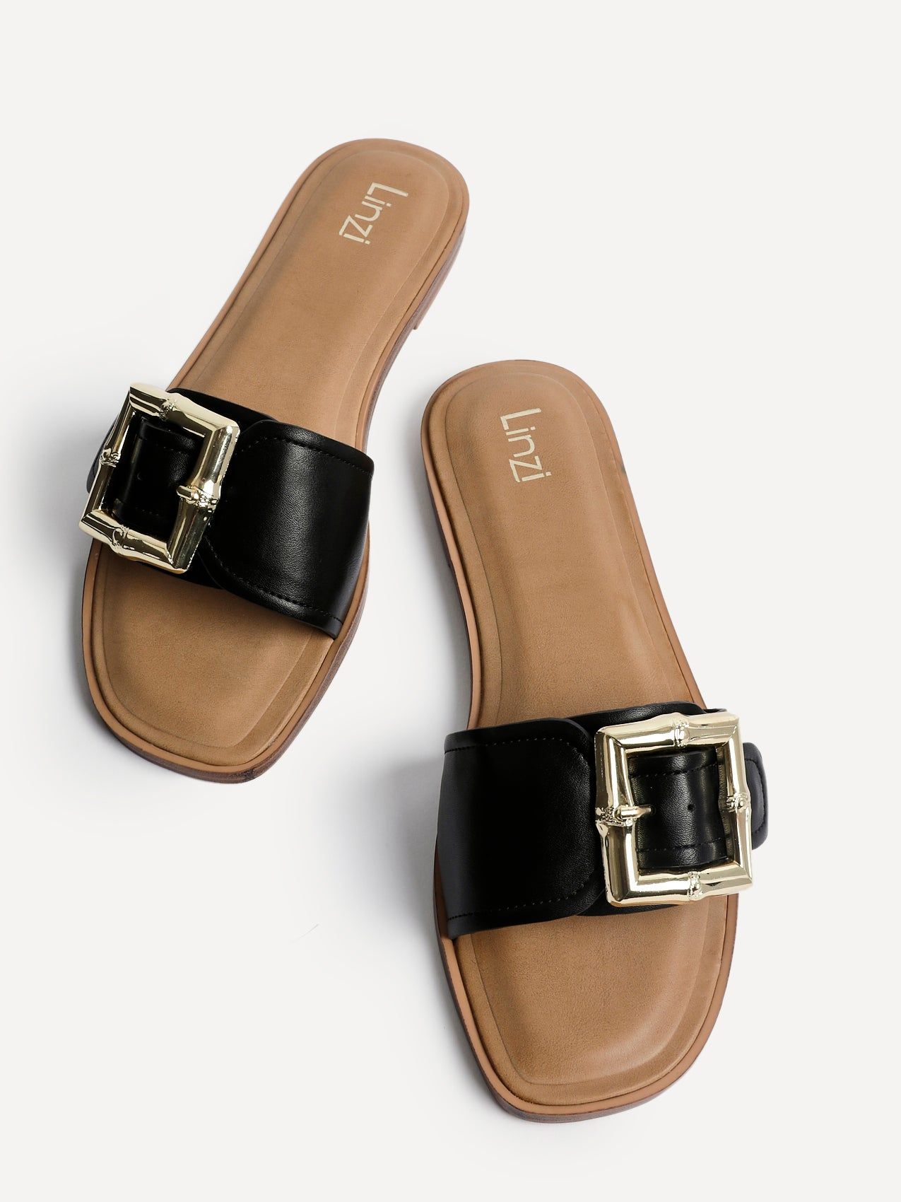 Linzi Tyla Black Flat Slider Sandals image 5