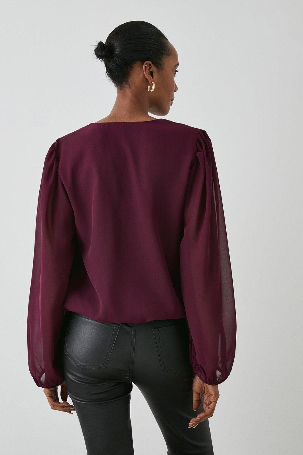 Principles Wrap Top Berry image 3