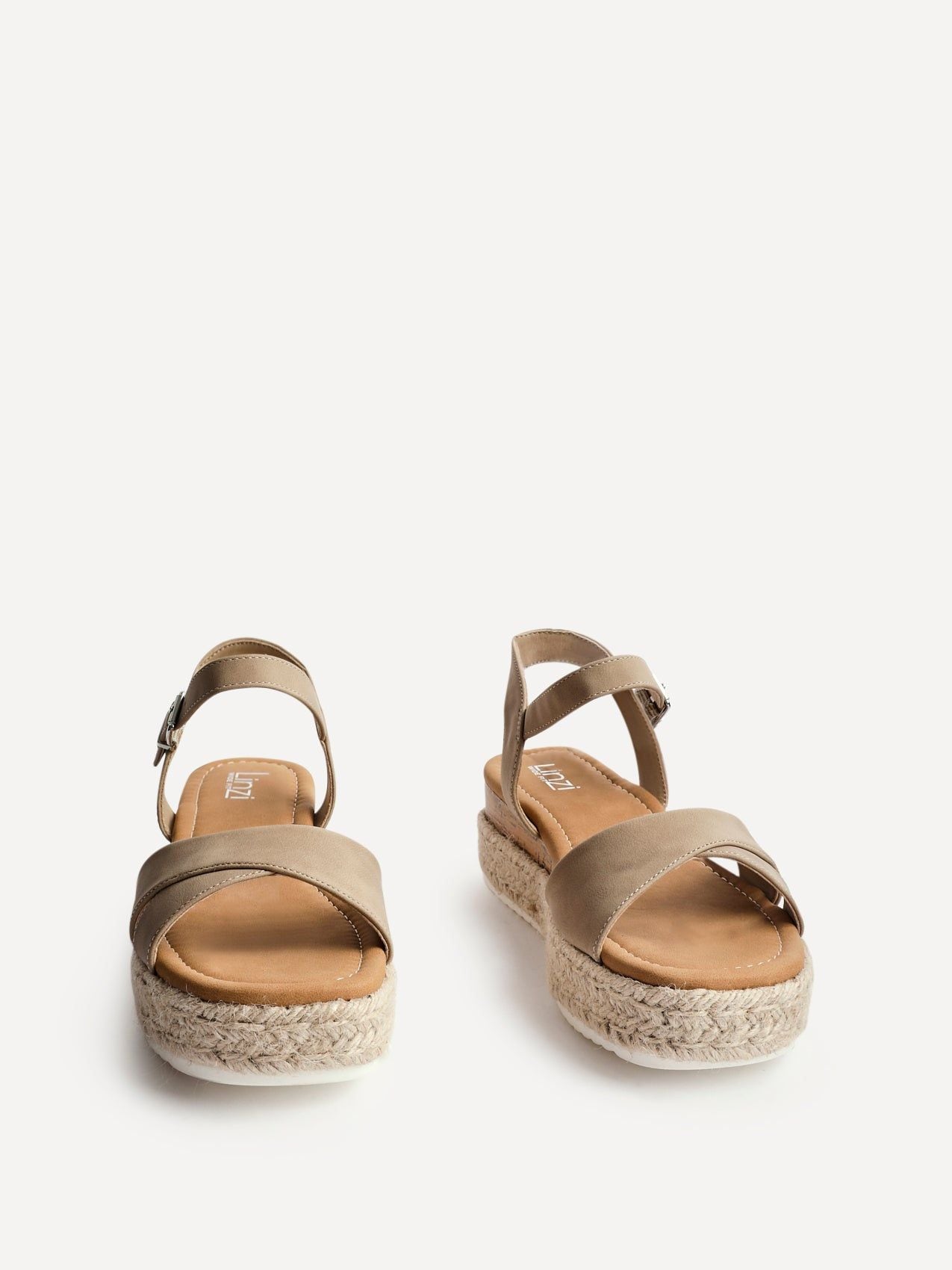 Linzi Sarelli Wide Fit Taupe Flatform Sandals image 3