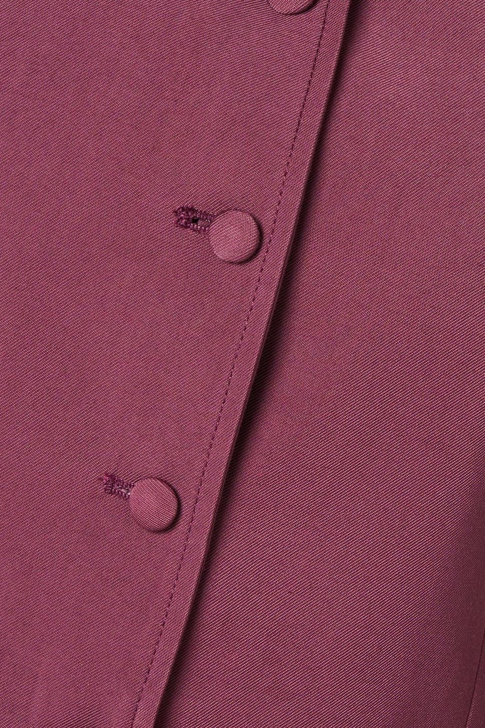 Oasis High Neck Tailored Linen Waistcoat Plum image 5