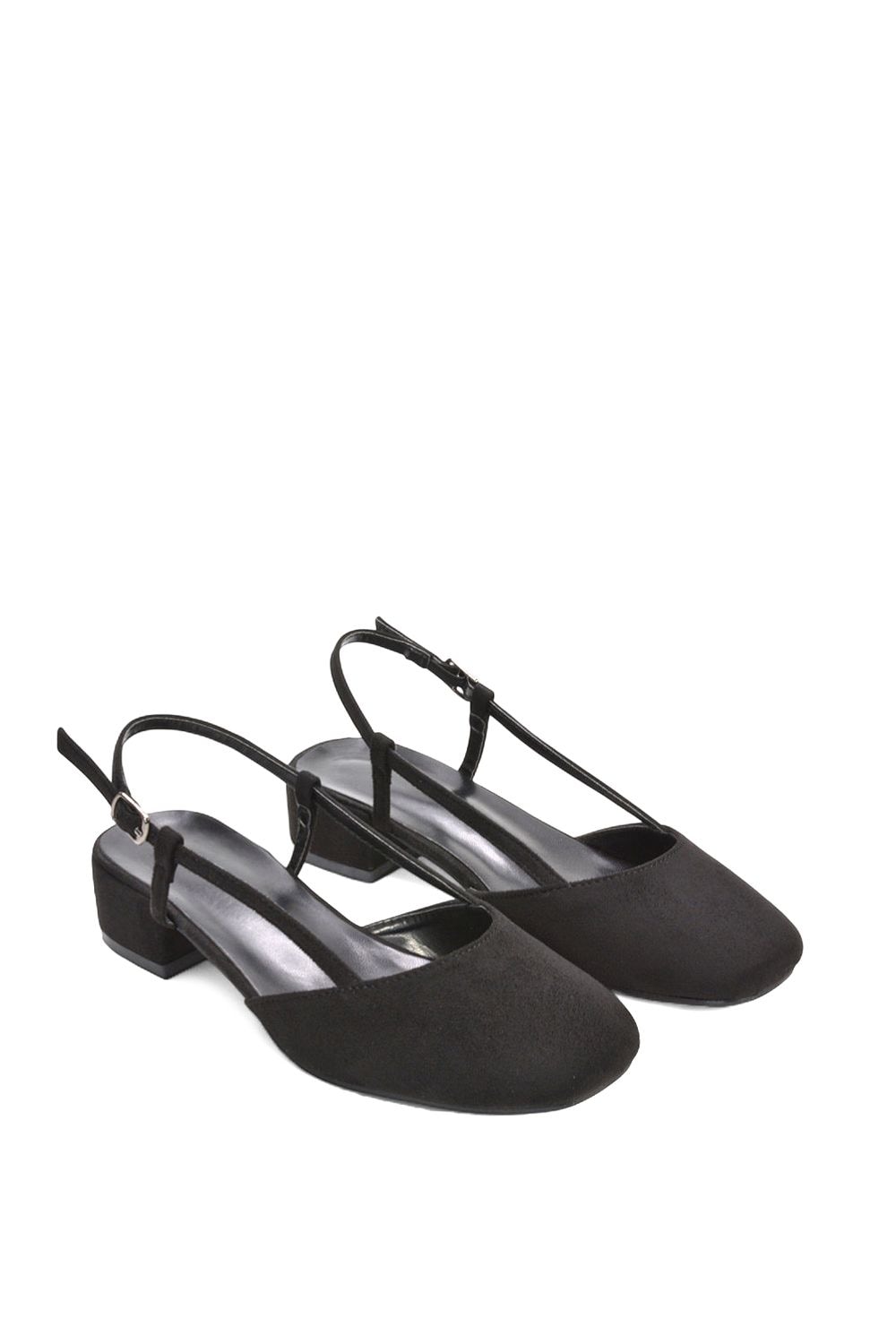 XY London 'Kira' Low Heel Court Shoes With Slingback and Buckle image 5