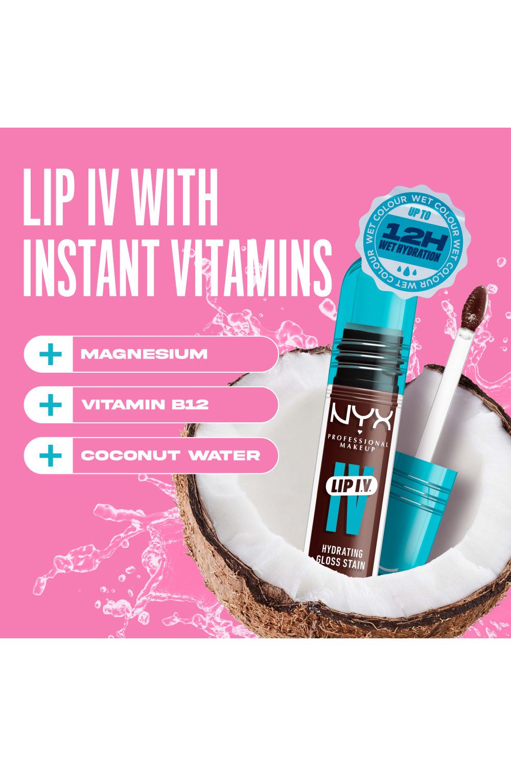 NYX Professional Makeup Lip IV Hydrating Gloss Stain, Lip Gloss 5ml Mocha Me Wet image 7