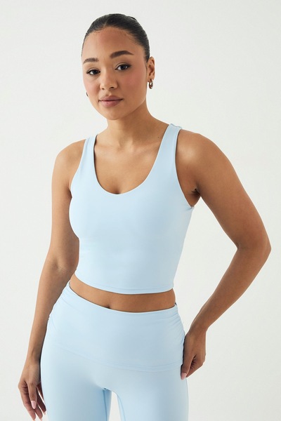 DSGN Studio DSGN Studio Ultra Sculpt Plunge Longline Sports Bra Light Blue