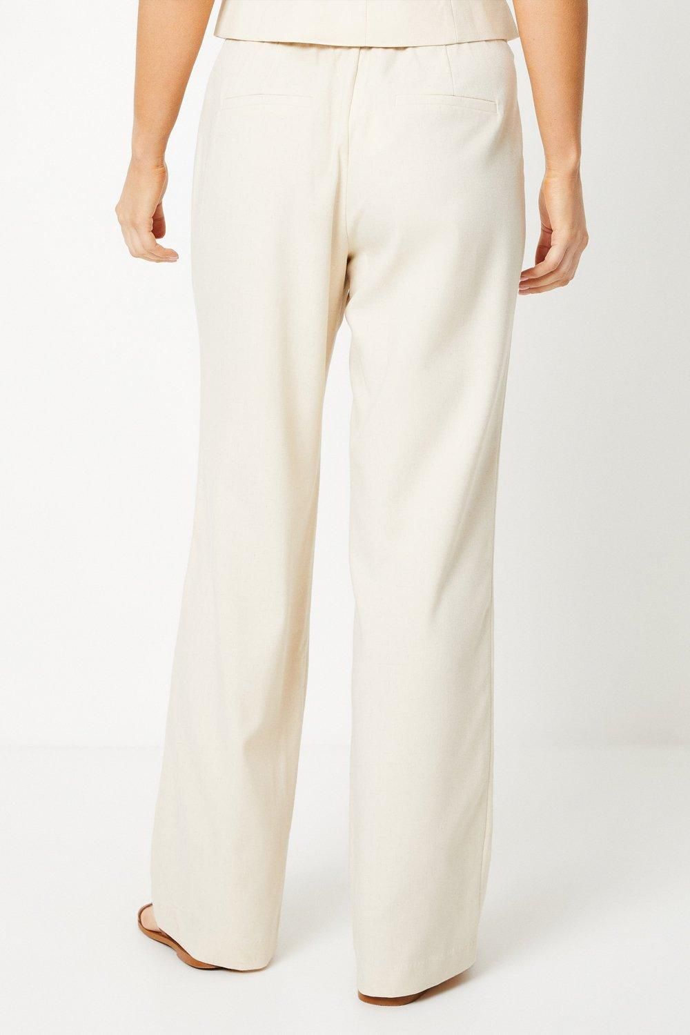 Oasis Drapey Wide Leg Relaxed Trouser Stone image 3