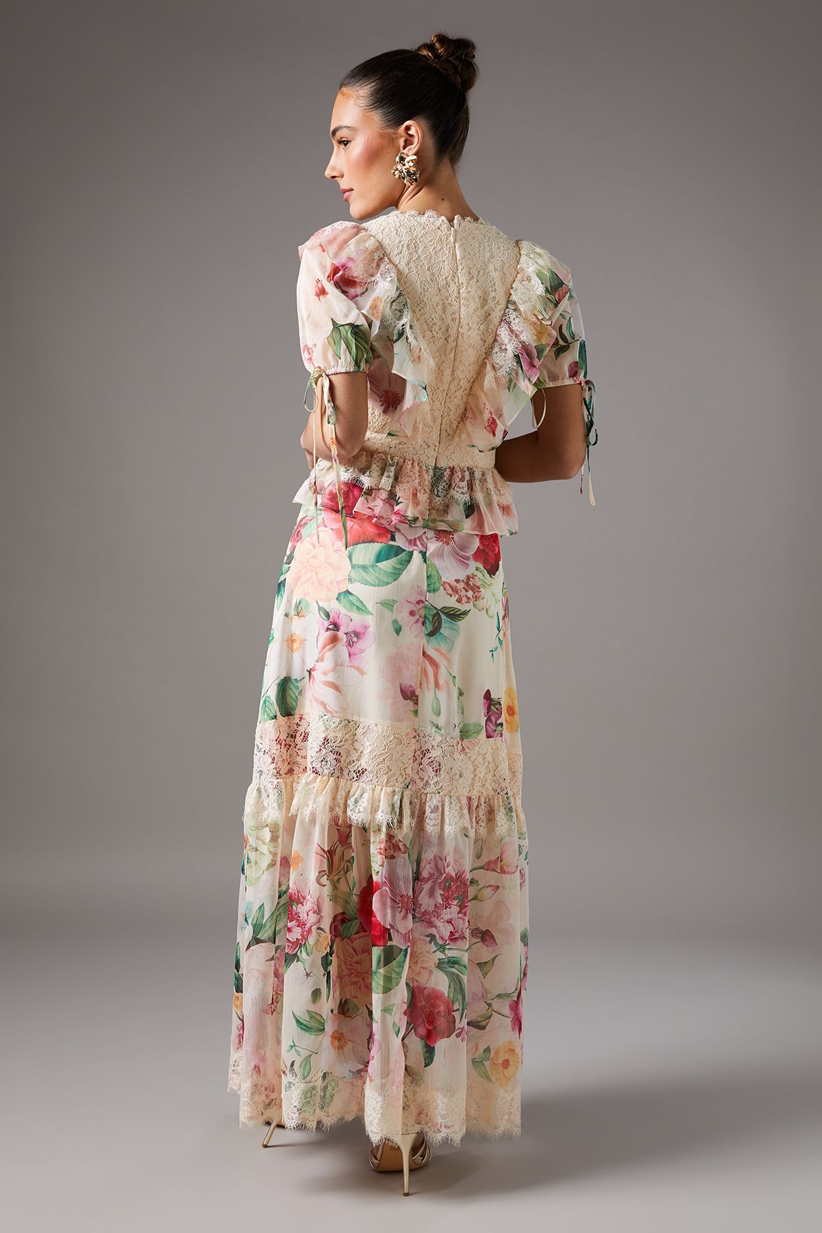 Coast Cut Out Lace Trim Midi Dress Cream image 4