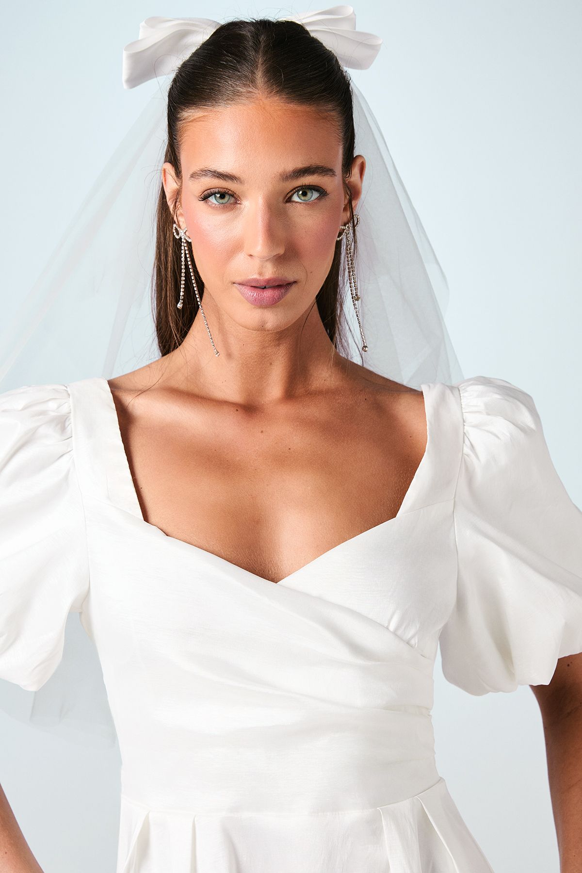 Coast Puff Sleeve Full Skirted Mini Dress With Tie Back Ivory image 4