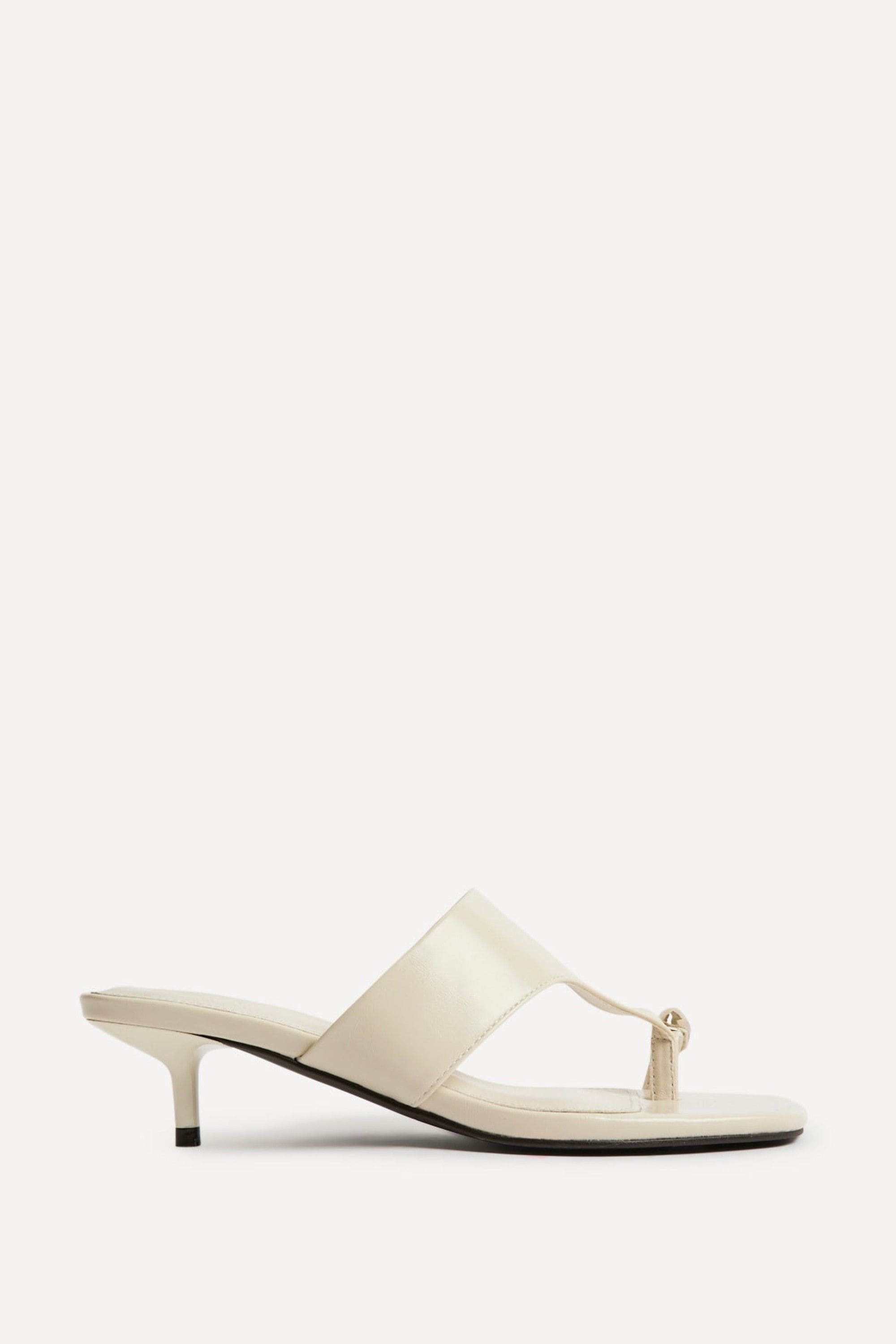 Linzi Manhattan Ivory Faux Leather Mule Heels
