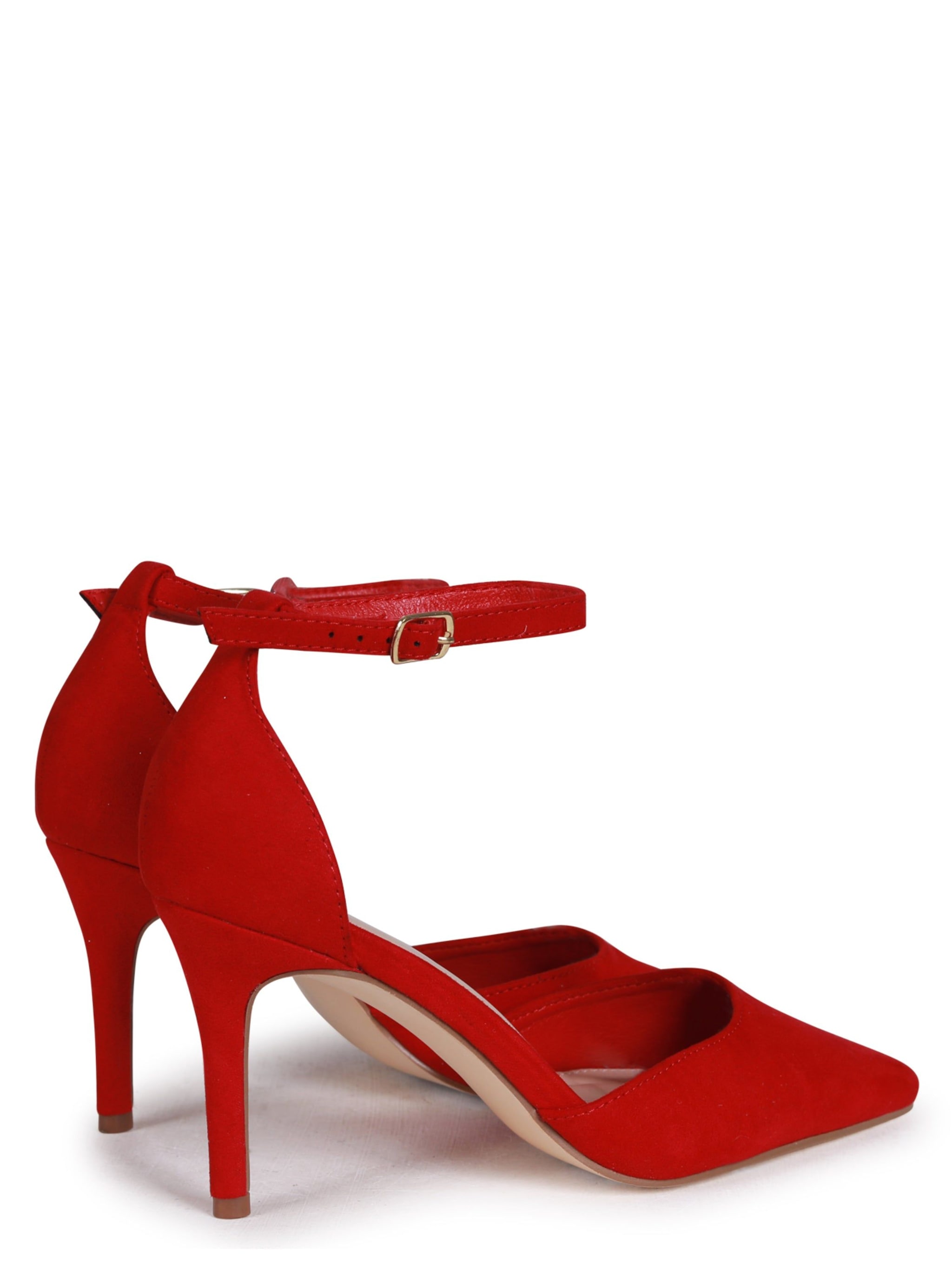 Linzi Maci Red Faux Suede Stiletto Court Heel image 4