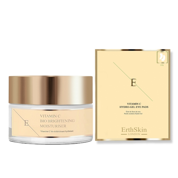 Erth Skin London Vitamin C Glow Kit: Vitamin C Bio Moisturizer 50ml + Hydrogel Eye Pads