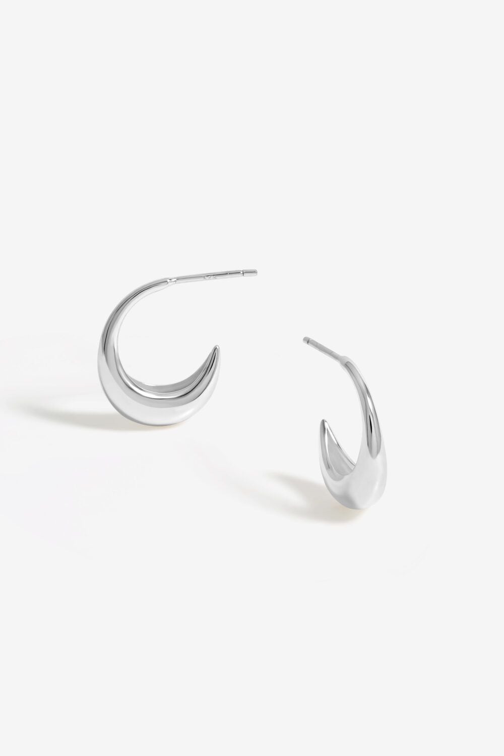 Simply Silver Sterling Silver 925 Polished Curved Hoop Earrings image 1