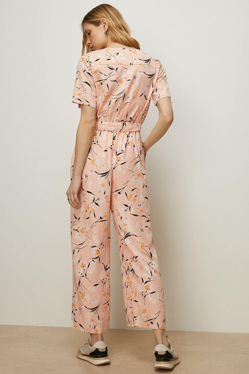 Oasis Tencel Printed Jumpsuit Pink image 3