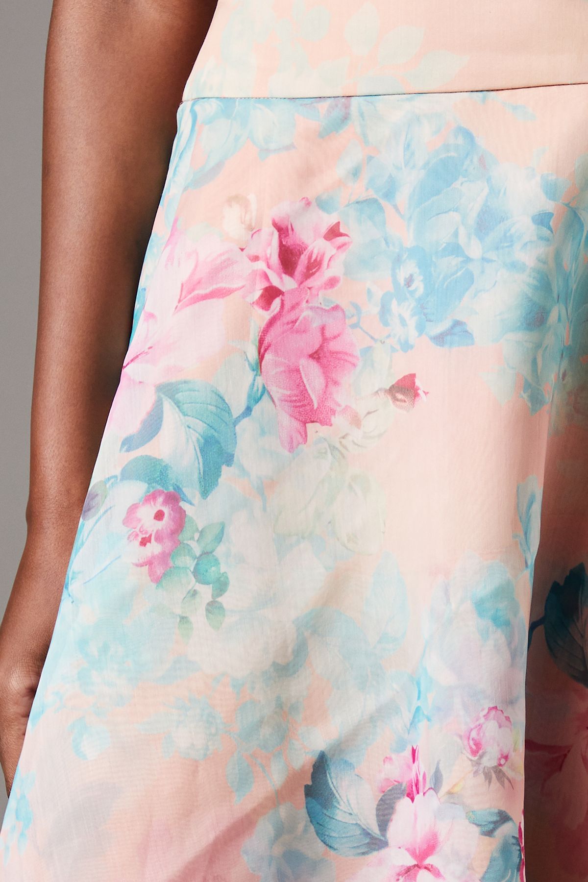 Coast Organza Floral Midi Skirt Peach image 5