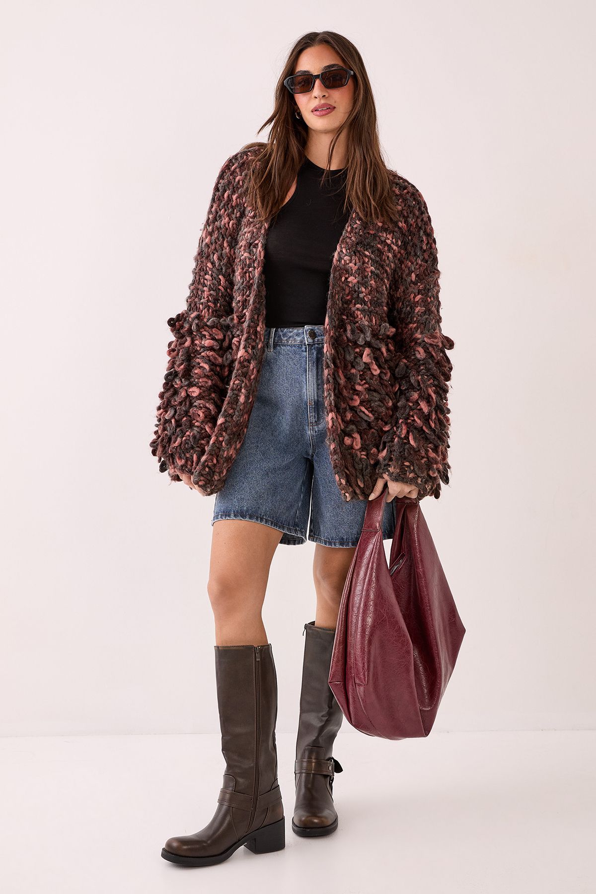 NastyGal Extreme Loopy Cardigan Pink image 2