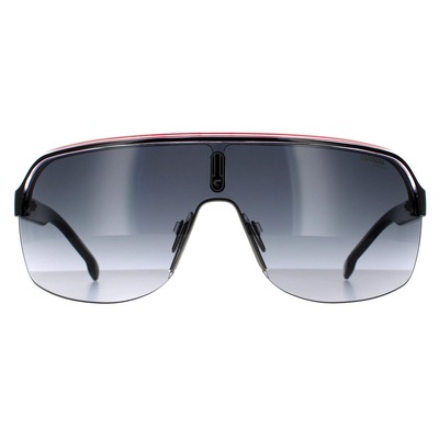 Carrera Shield Black Crystal White Red Dark Grey Gradient Sunglasses