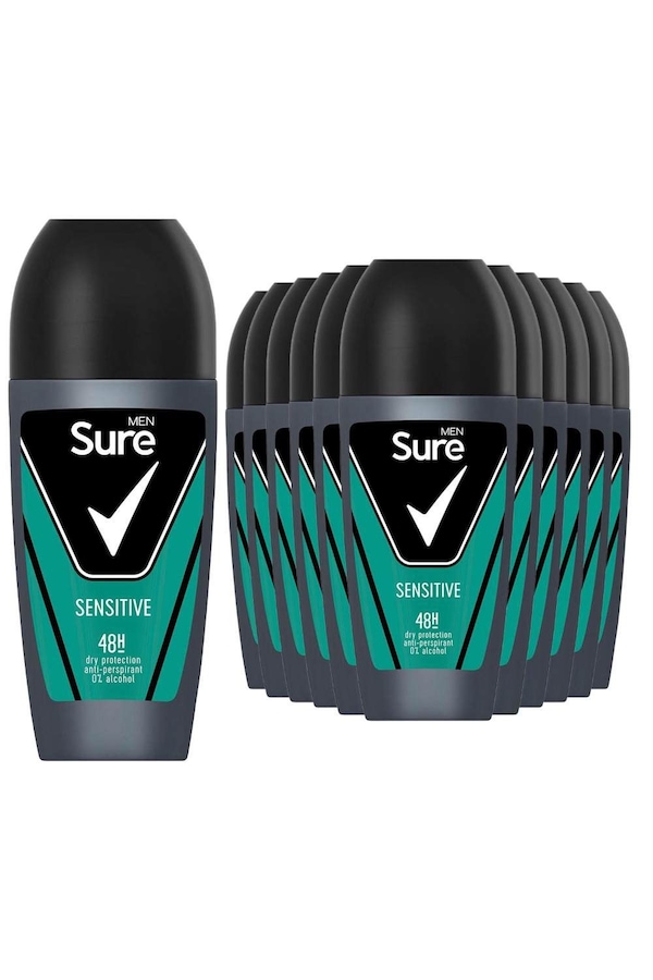 Sure Men 'Antiperspirant Roll On' 48H Sweat & Odour Protection, 12x50ml