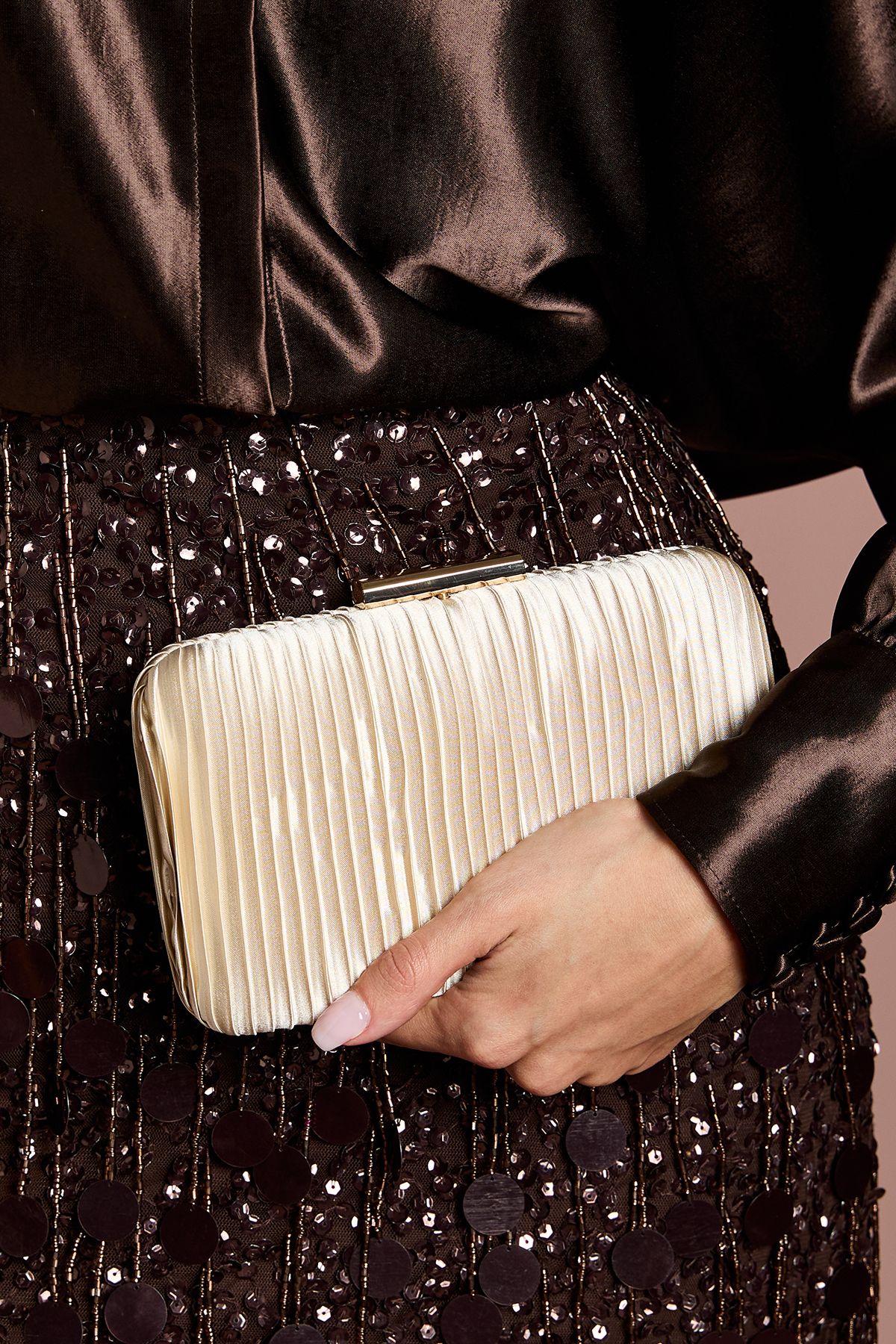 Coast Bridal Brooke Satin Clutch Bag Ivory image 2