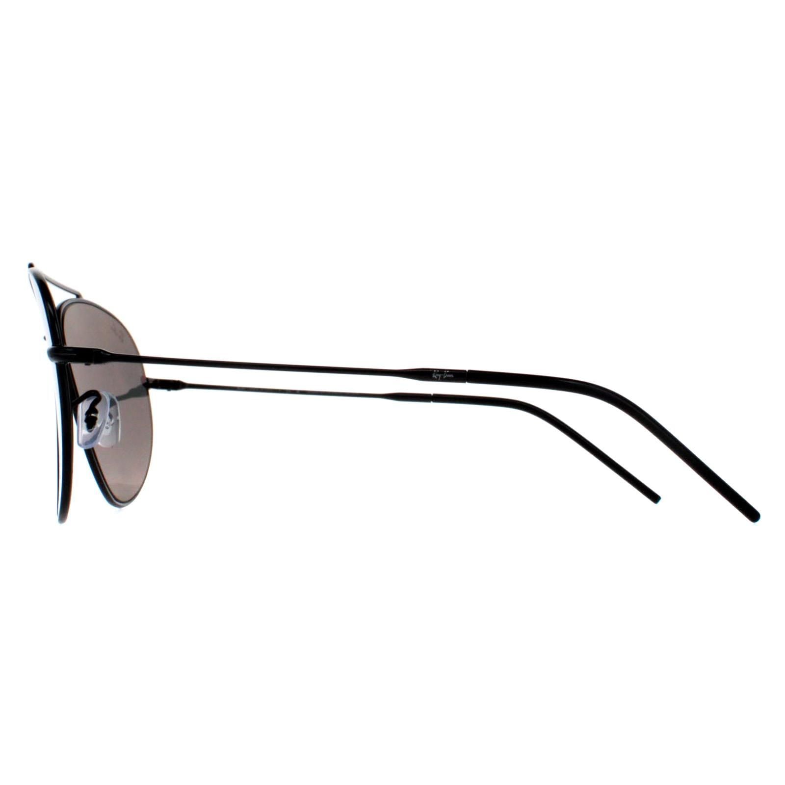 Ray-Ban Aviator Black Silver Mirror RB0101S Aviator Reverse image 3