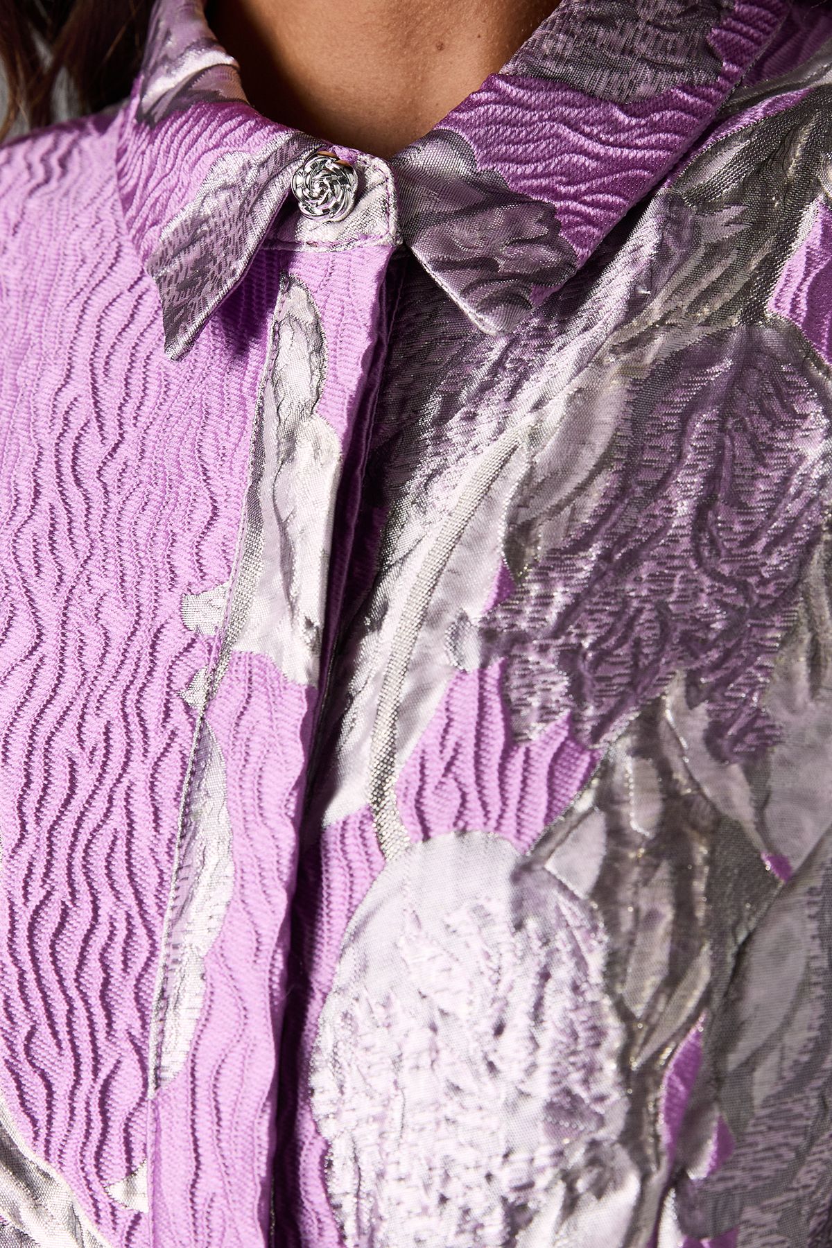 Coast Belted Jacquard Shirt Dress Purple image 5