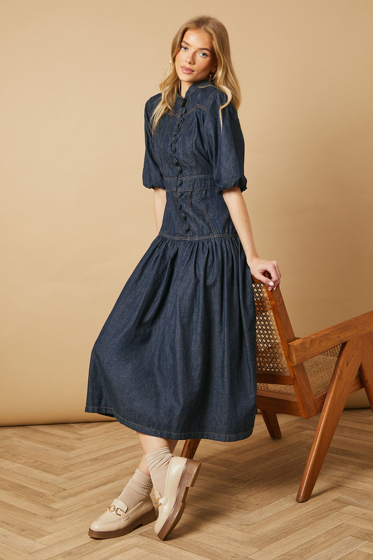 Oasis Bluebell Snaffle Detail Chunky Loafers Beige image 2