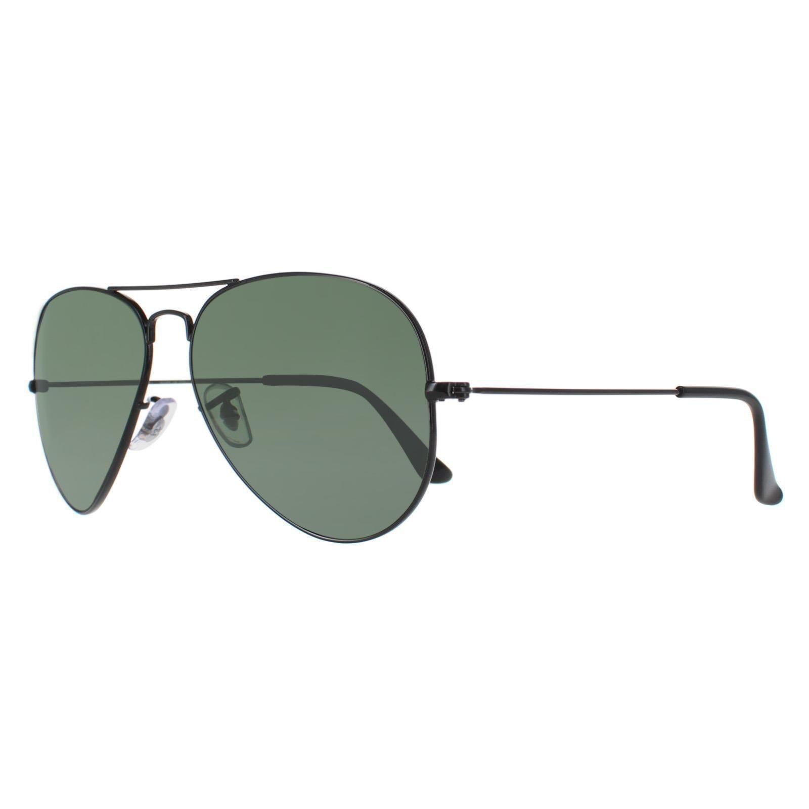 Ray-Ban Aviator Black Green Aviator 3025 Sunglasses image 2