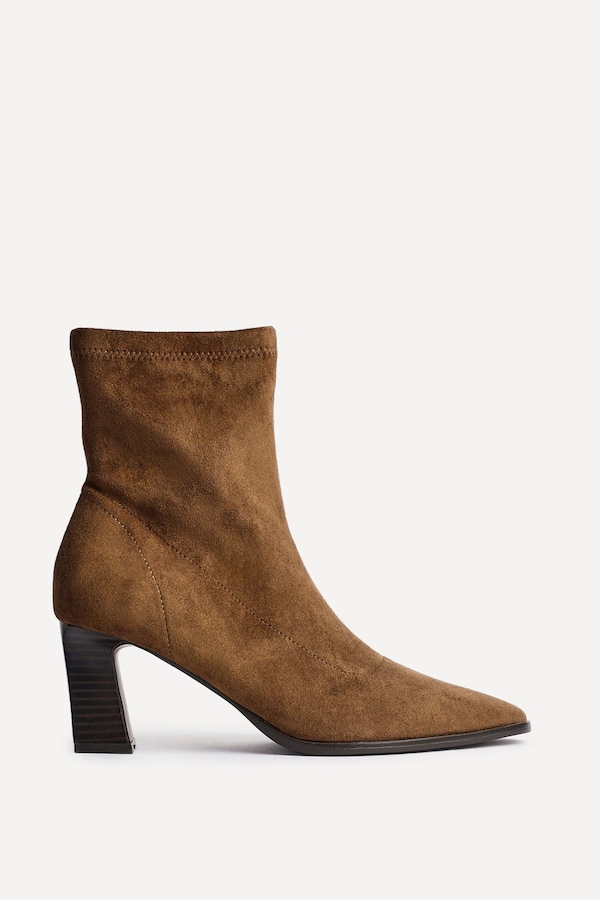Linzi Blaze Tan Faux Suede Sock Ankle Boot