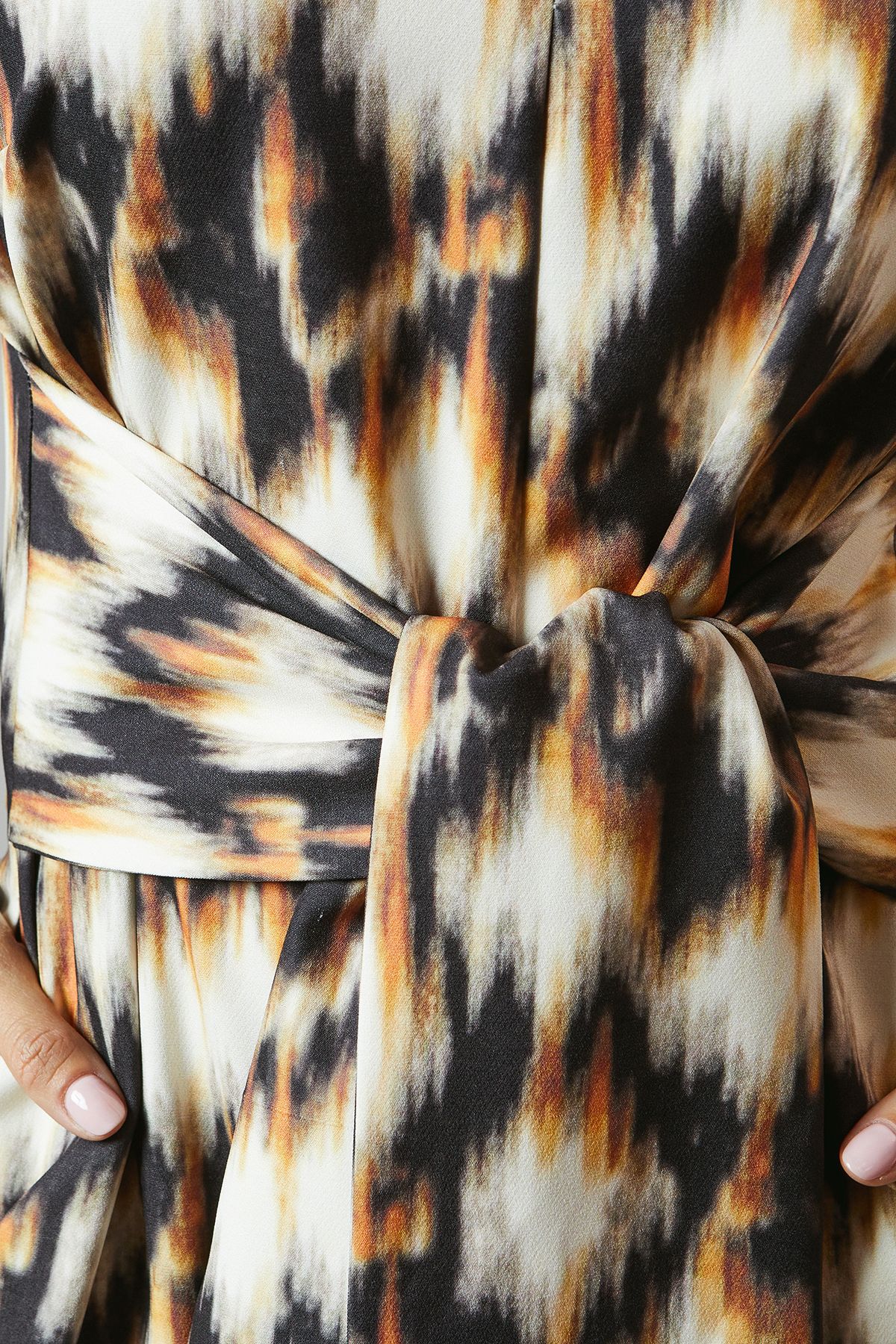 Principles Black Valerie Printed Keyhole Midi Dress Black image 5