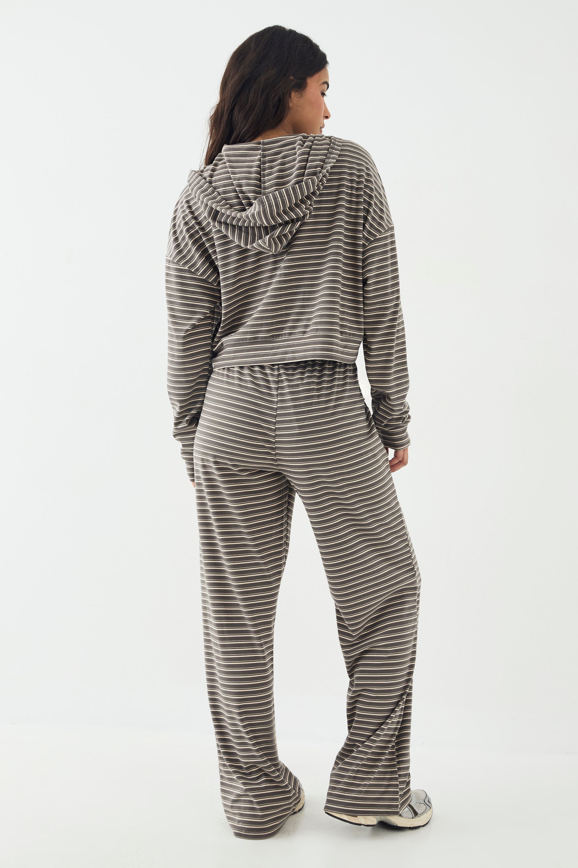DSGN Studio DSGN Studio Soft Stripe Straight Leg Trouser Charcoal image 2