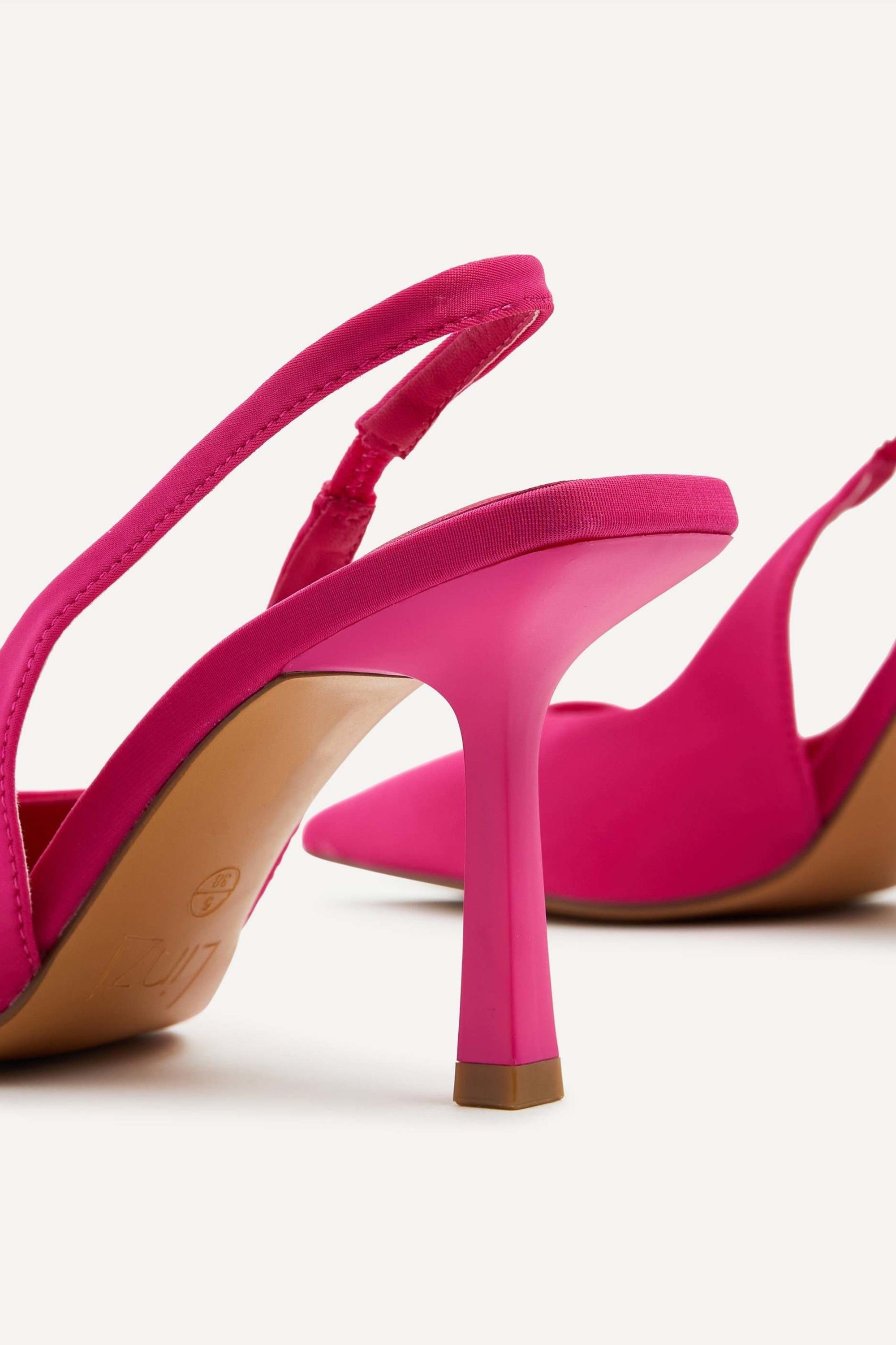 Linzi Fling Hot Pink Lycra Sling Back Court Heel image 5